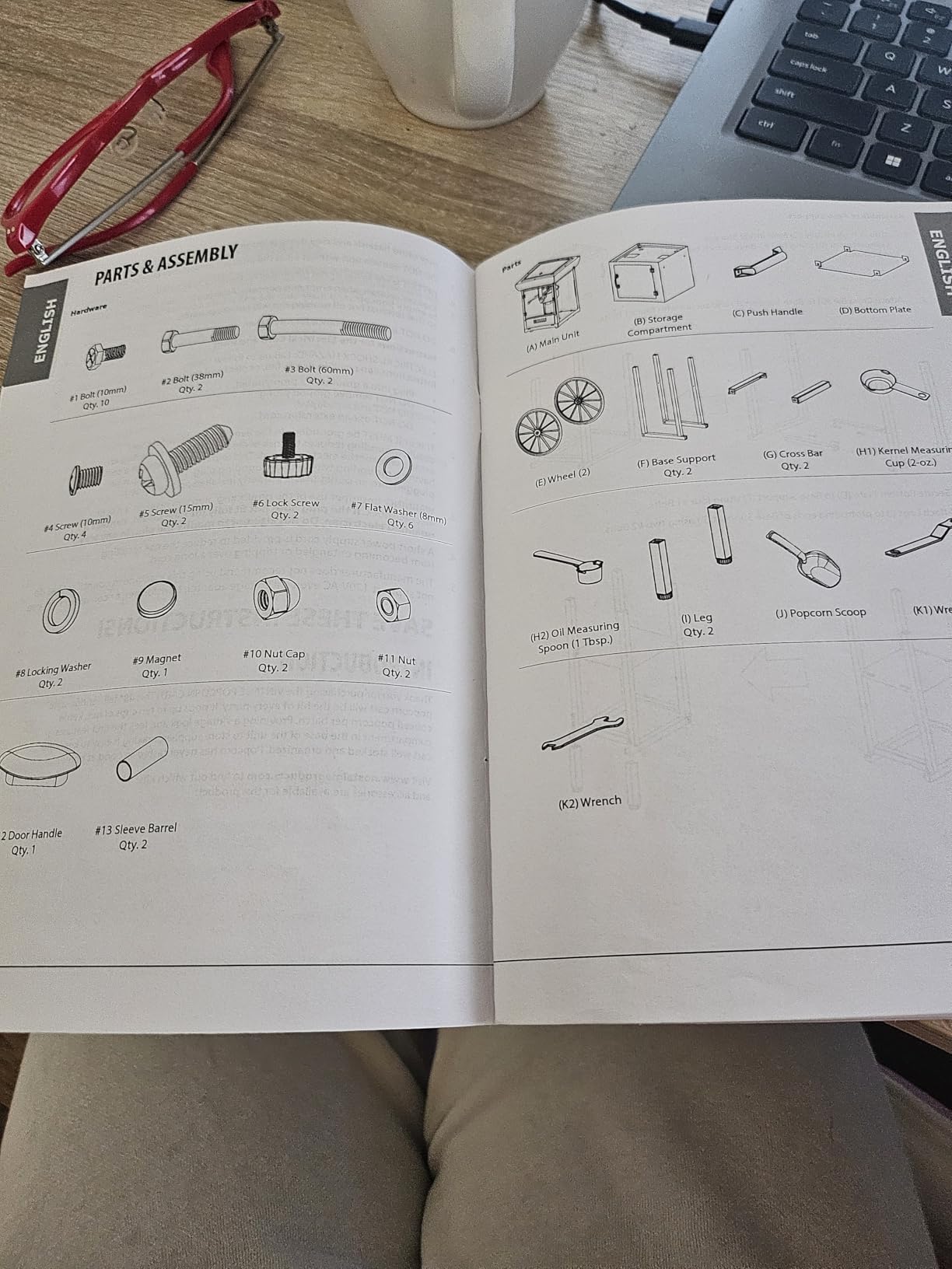 Nostalgia Popcorn Maker Machine - Professional Cart With 8 Oz Kettle Makes Up to 32 Cups - Vintage Popcorn Machine Movie Theater Style - Red customer photo 1