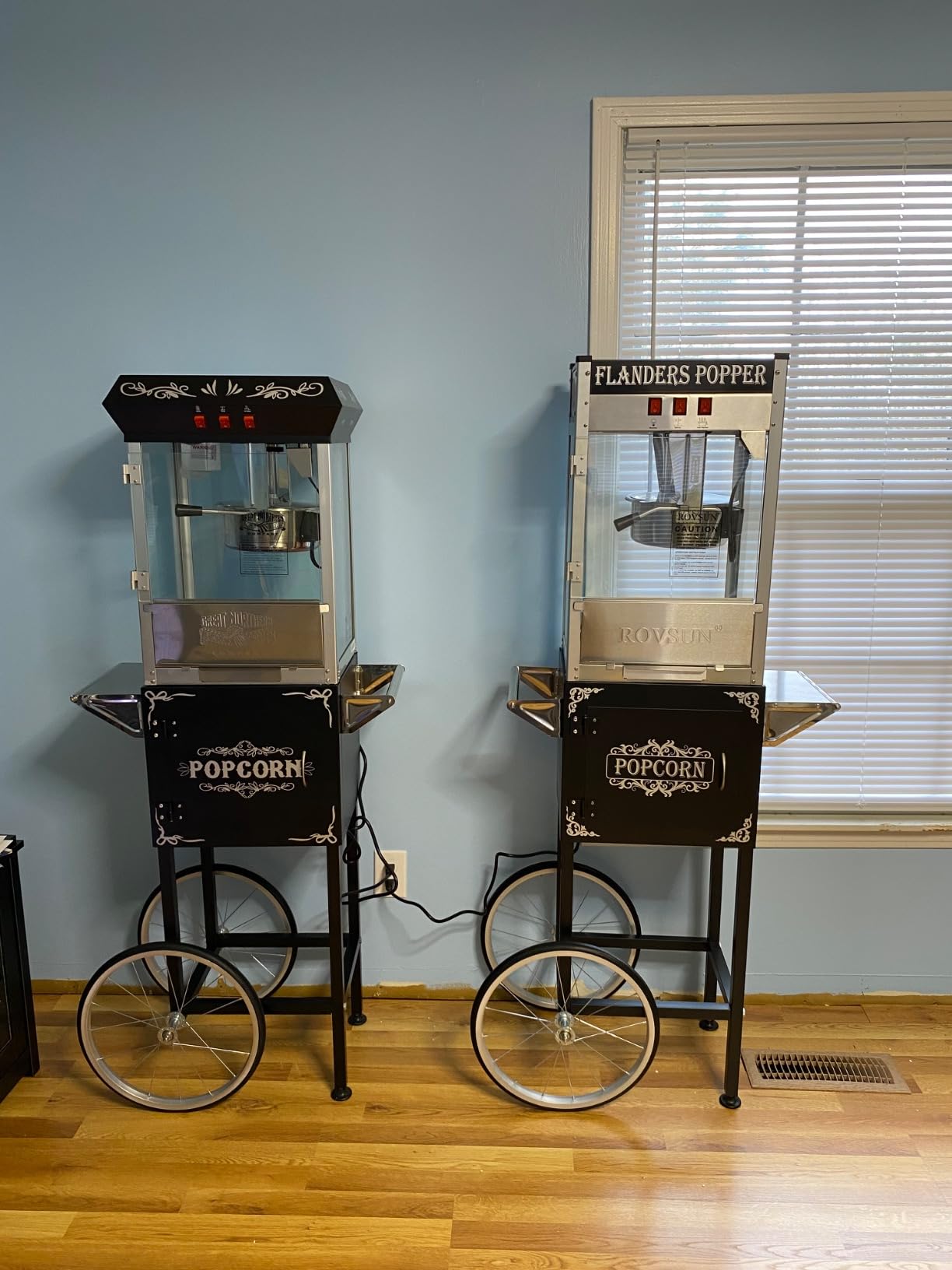 Foundation Popcorn Maker Machine with Cart - 8oz Stainless Steel Kettle Makes up to 48 Cups - Movie Theater Style Vintage Popcorn Machine Cart on Wheels by Great Northern Popcorn (Black) customer photo 1