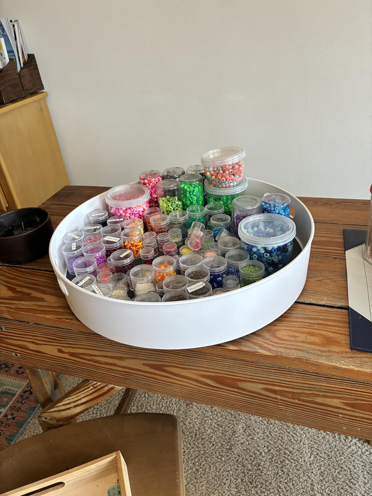 Copco 18-Inch Lazy Susan Turntable Organizer, Non-Skid Pantry or Cabinet Spinner for Spices, Condiments, and Bottles, Durable White/ Gray Design customer photo 2