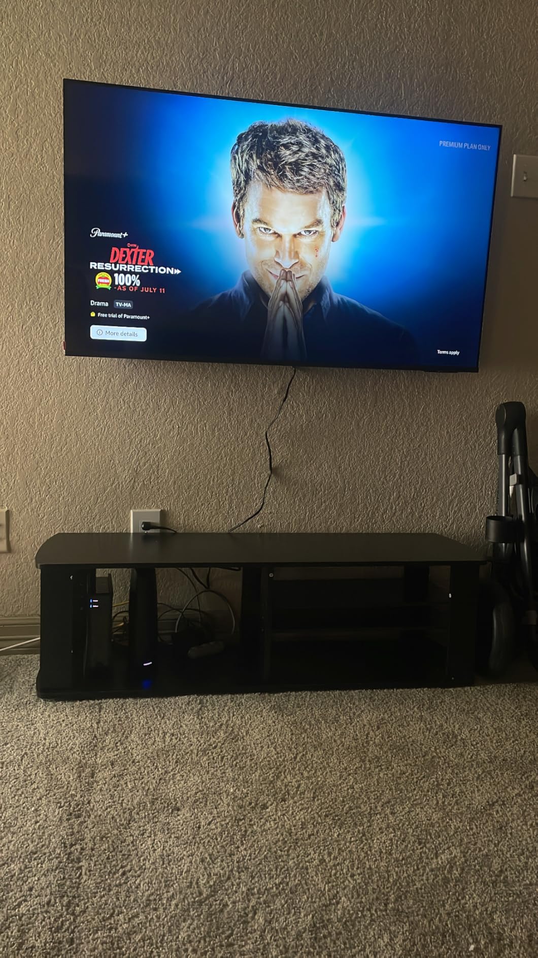 Furinco NELLY TV Stand, 3-Tier Entertainment Center with Open Shelves Storage, TV Console for TV up to 50 Inch, Soft Edges, for Living Room, Bedroom, Black customer photo 2