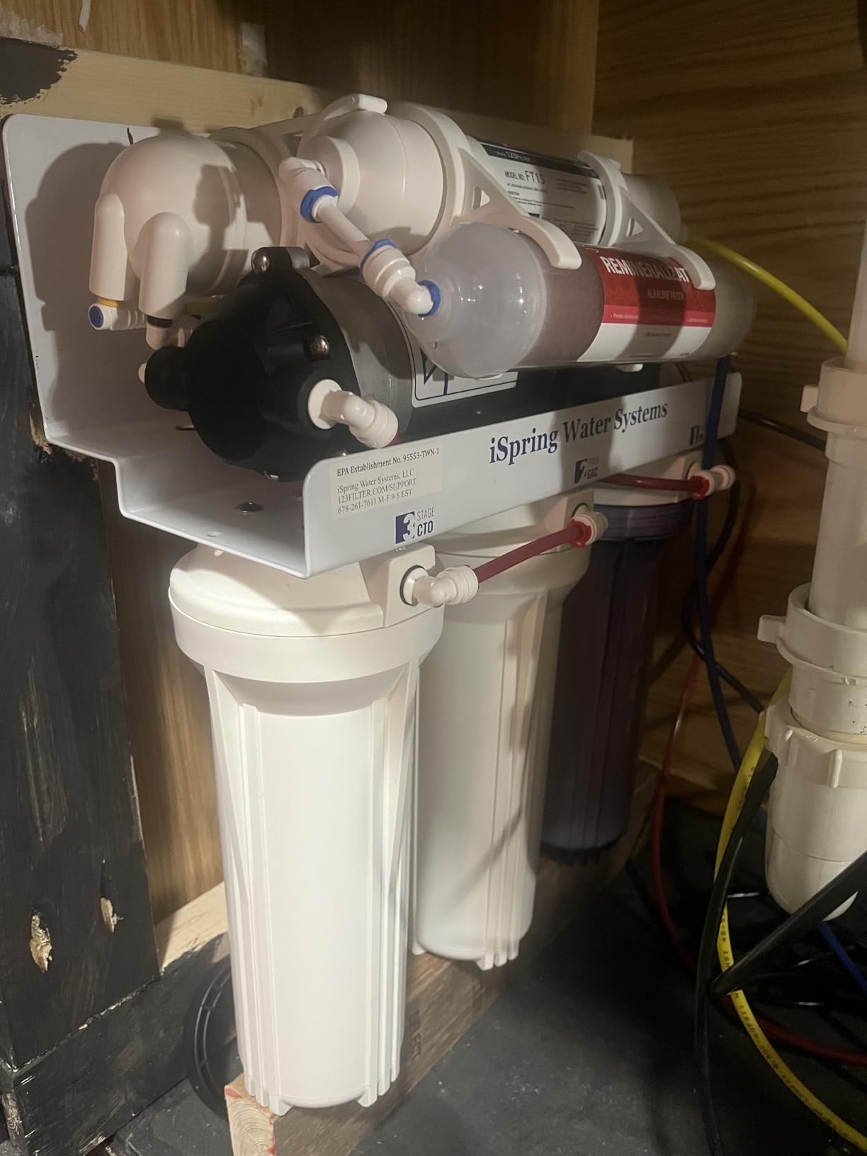 iSpring RCC7P-AK, 6-Stage Reverse Osmosis System Under Sink Alkaline Water Filter and Pump, RO Drinking Water Filtration System, Patented Top-Mounted Faucet Design for Easy Installation customer photo 2