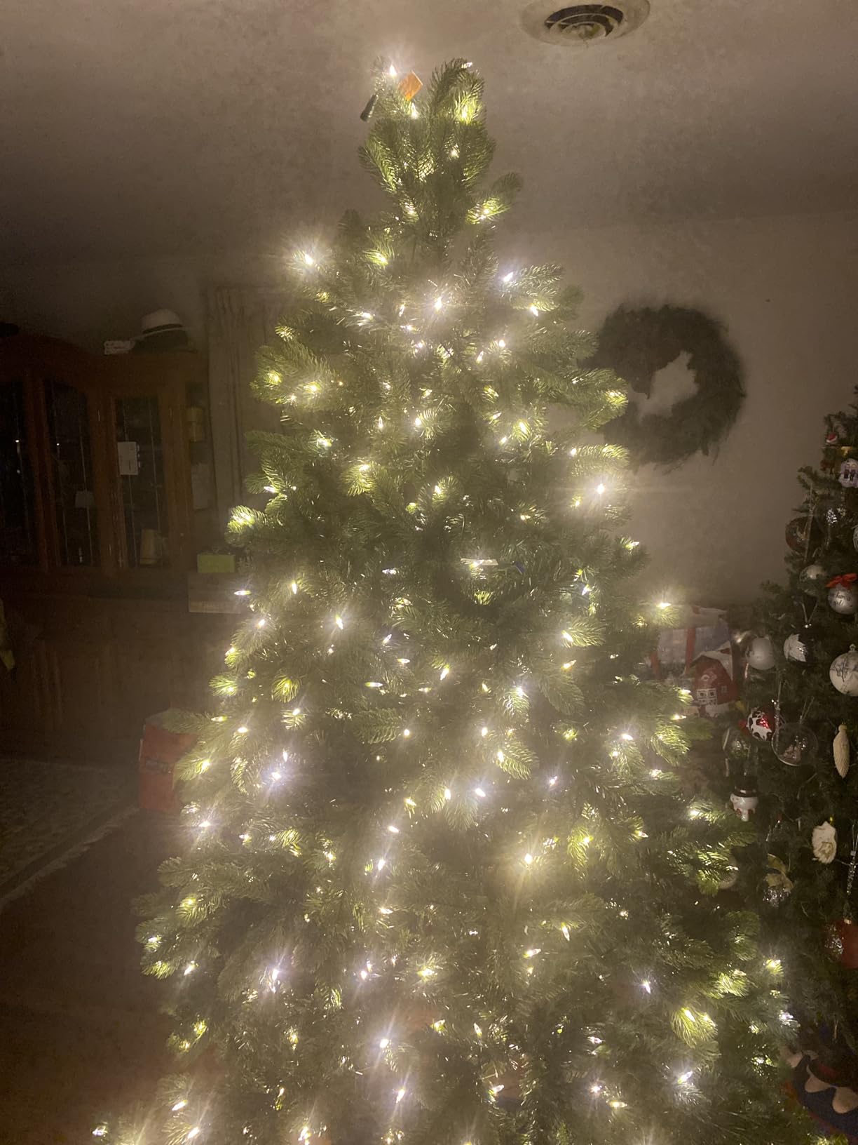Pre-Lit 'Feel Real' Artificial Full Downswept Christmas Tree, Green, Douglas Fir, Dual Color LED Lights, 7.5 feet customer photo 2