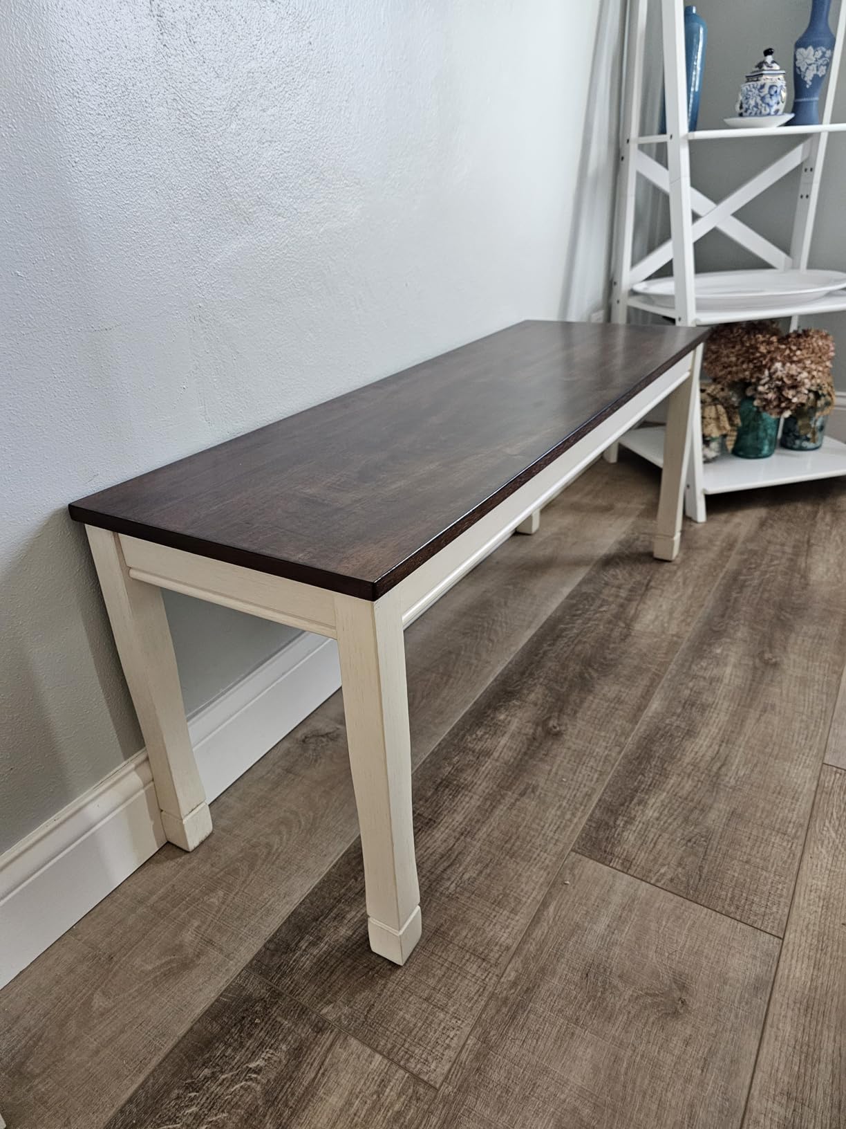 Signature Design by Ashley Whitesburg Cottage Rectangular Dining Bench, Brown & Antique White customer photo 1