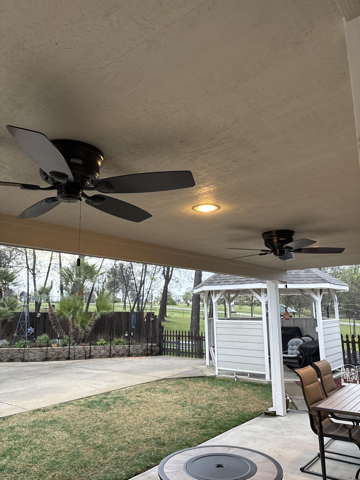 Hunter 48 inch Outdoor or Indoor Ceiling Fan No Light - Low Profile Mount, White Ceiling Fan without Light, For Patio, Porch, Garage, or Living Room, 5 Blades, Pull Chain - Sea Wind customer photo 2