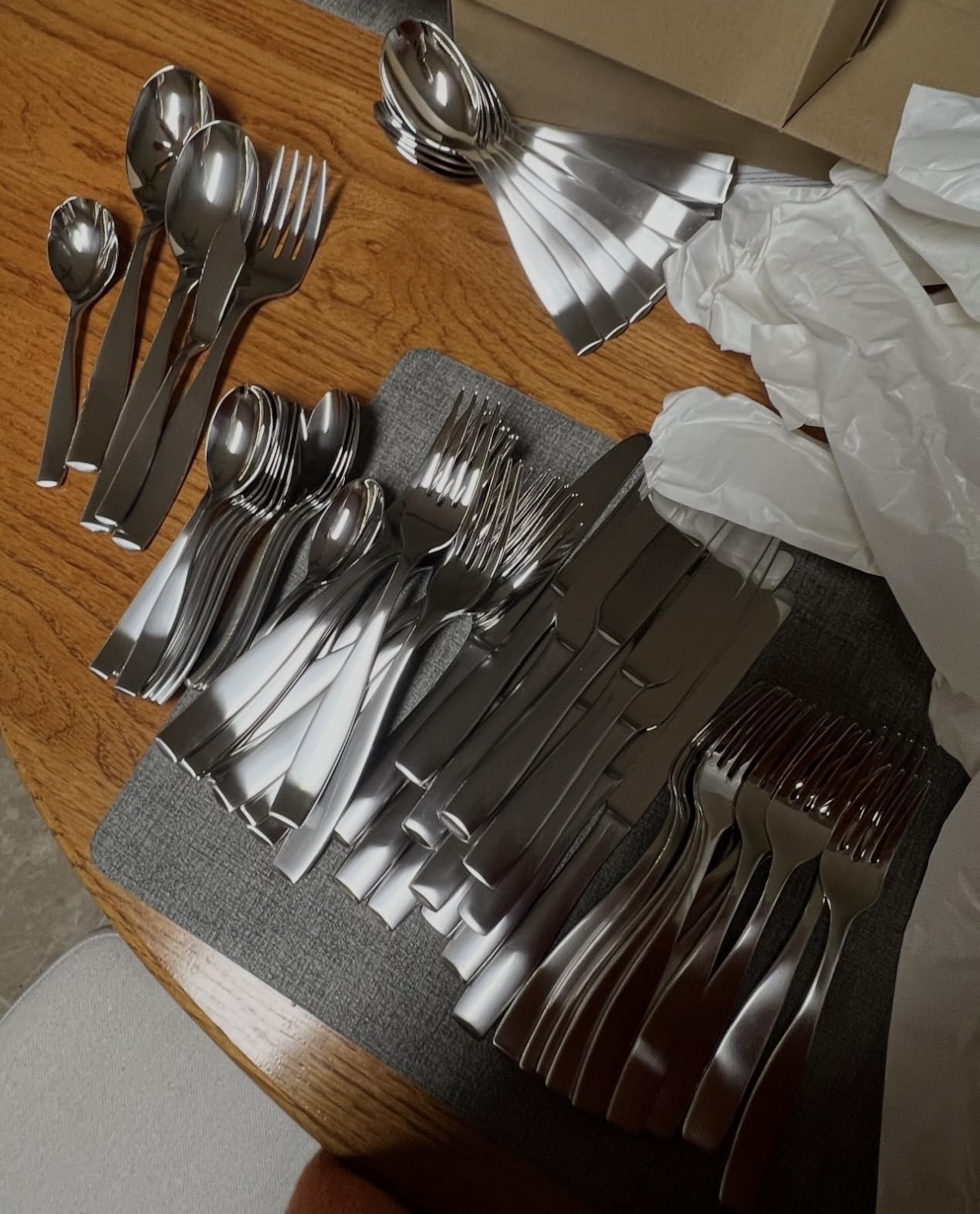 Mikasa Satin Loft 65-Piece Flatware Set for 12, 18/10 Stainless Steel Silverware with Forks, Knives, Spoons, and Serving Utensils, Durable and Elegant Design customer photo 1