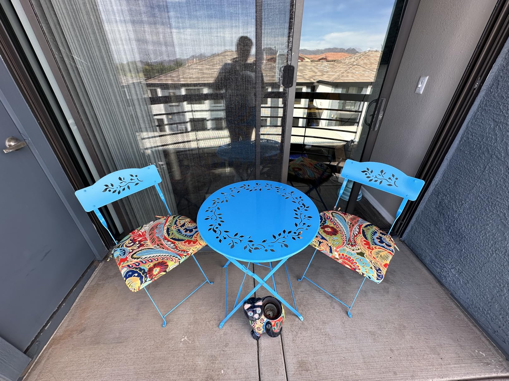 Alpine Corporation Indoor/Outdoor 3-Piece Bistro Set Folding Table and Chairs Patio Seating, Red customer photo 1