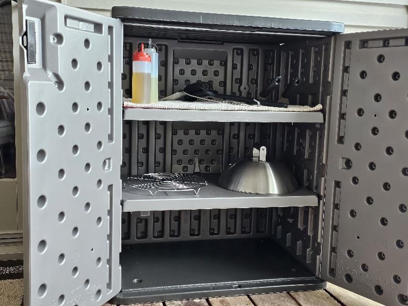 Suncast 36 inch Resin Base Garage Storage Cabinet, Platinum, Made in the USA customer photo 2