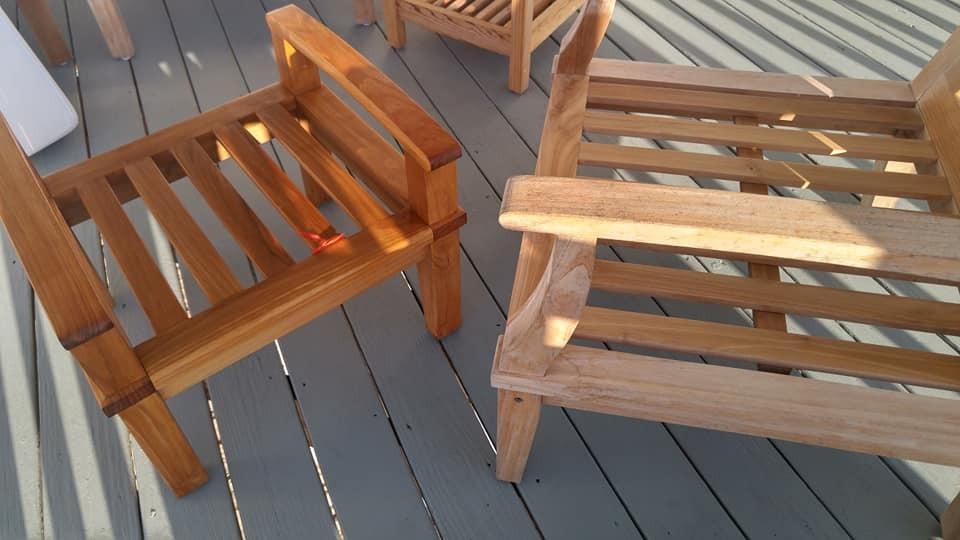 Modway EEI-1152-NAT-WHI-SET Marina Premium Grade A Teak Wood Outdoor Patio Ottoman, Natural White customer photo 1