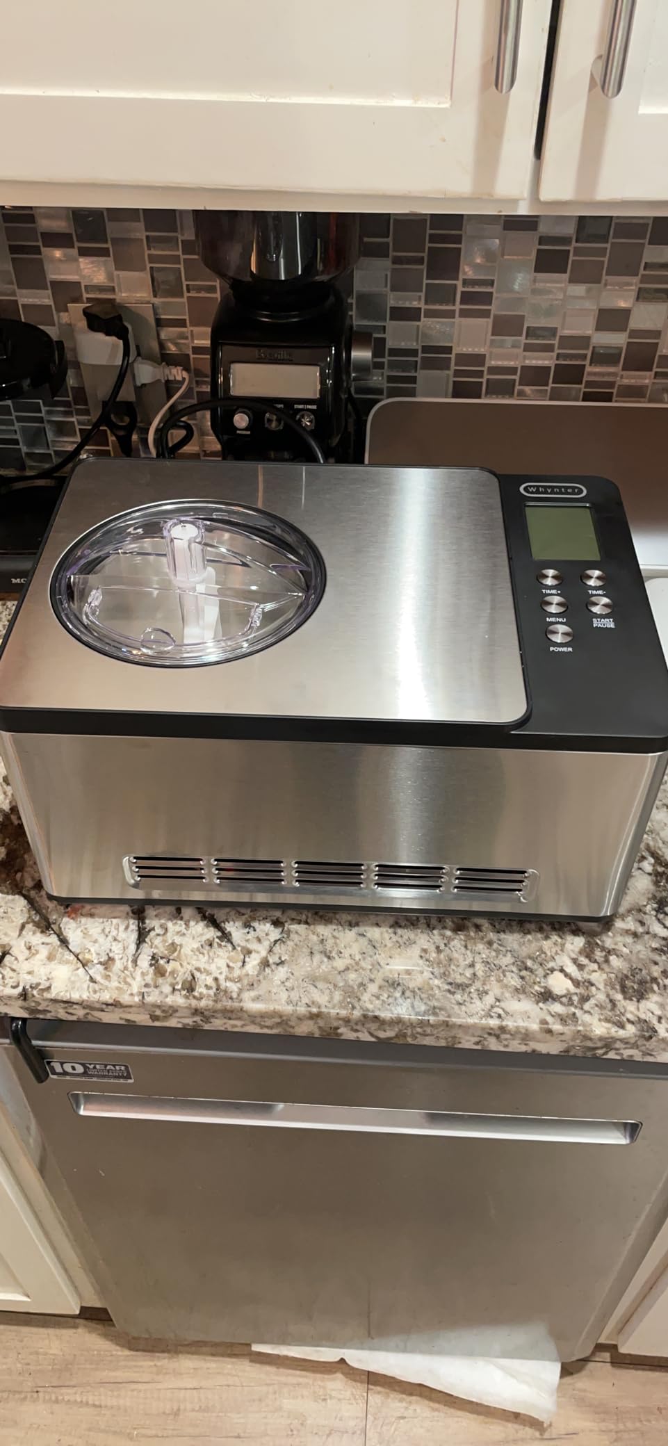 Whynter Ice Cream Maker Machine Automatic 2.1 Qt with Built-In Compressor LCD Digital Display Timer No Pre-Freezing ICM-200LS Stainless Steel customer photo 2