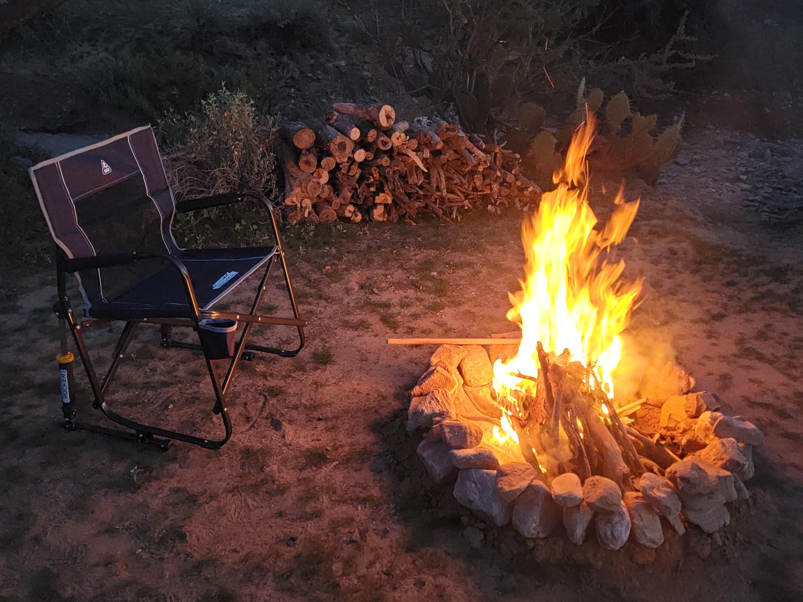 GCI Outdoor Freestyle Rocker Camping Chair | Portable Folding Rocking Chair with Solid, Durable Armrests, Drink Holder & Comfortable Backrest customer photo 2