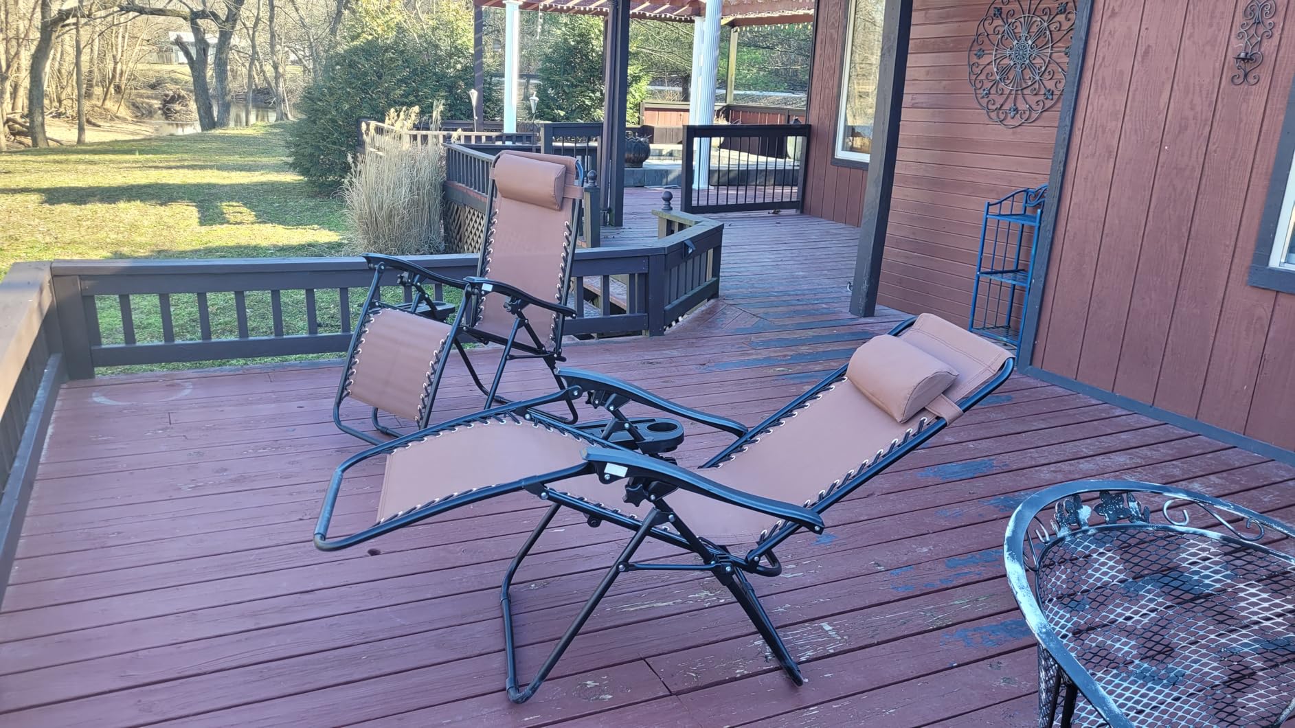 Best Choice Products Set of 2 Adjustable Steel Mesh Zero Gravity Lounge Chair Recliners w/Pillows and Cup Holder Trays customer photo 1