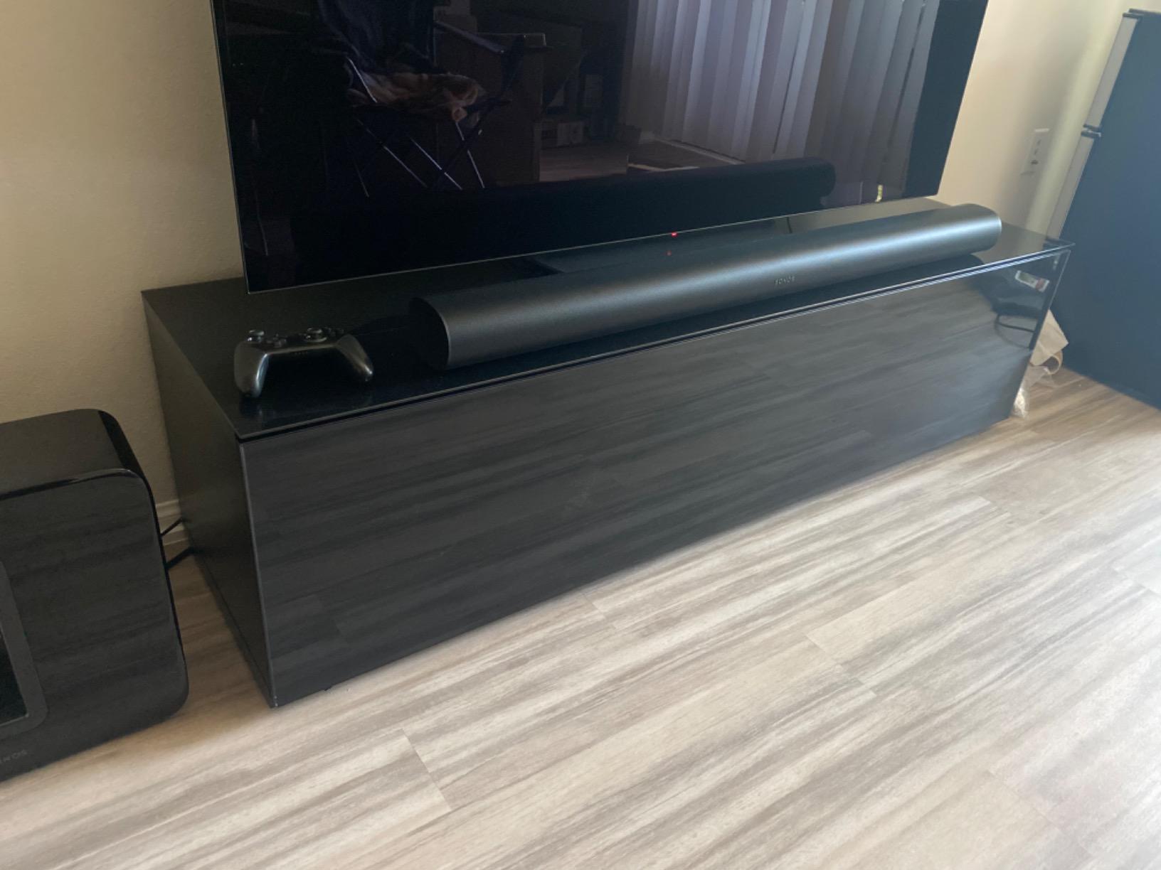 SONOROUS ST-160 Premium TV Stand with Black Wood & Black Wood Cover - Luxury Entertainment Center & Media Console for Living Room - High Gloss Modern TV Cabinet up to 75 Inches customer photo 2