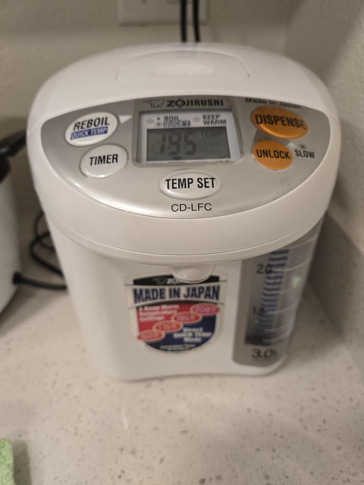 Zojirushi CD-LFC30 Panorama Window Micom Water Boiler and Warmer, 101 oz/3.0 L, White customer photo 1