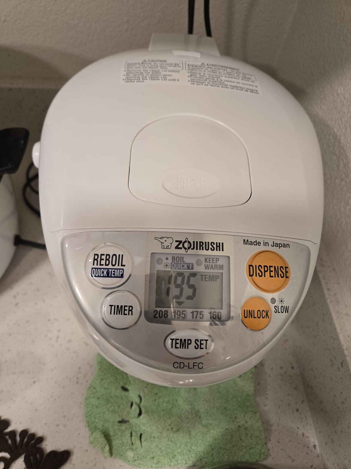 Zojirushi CD-LFC30 Panorama Window Micom Water Boiler and Warmer, 101 oz/3.0 L, White customer photo 2