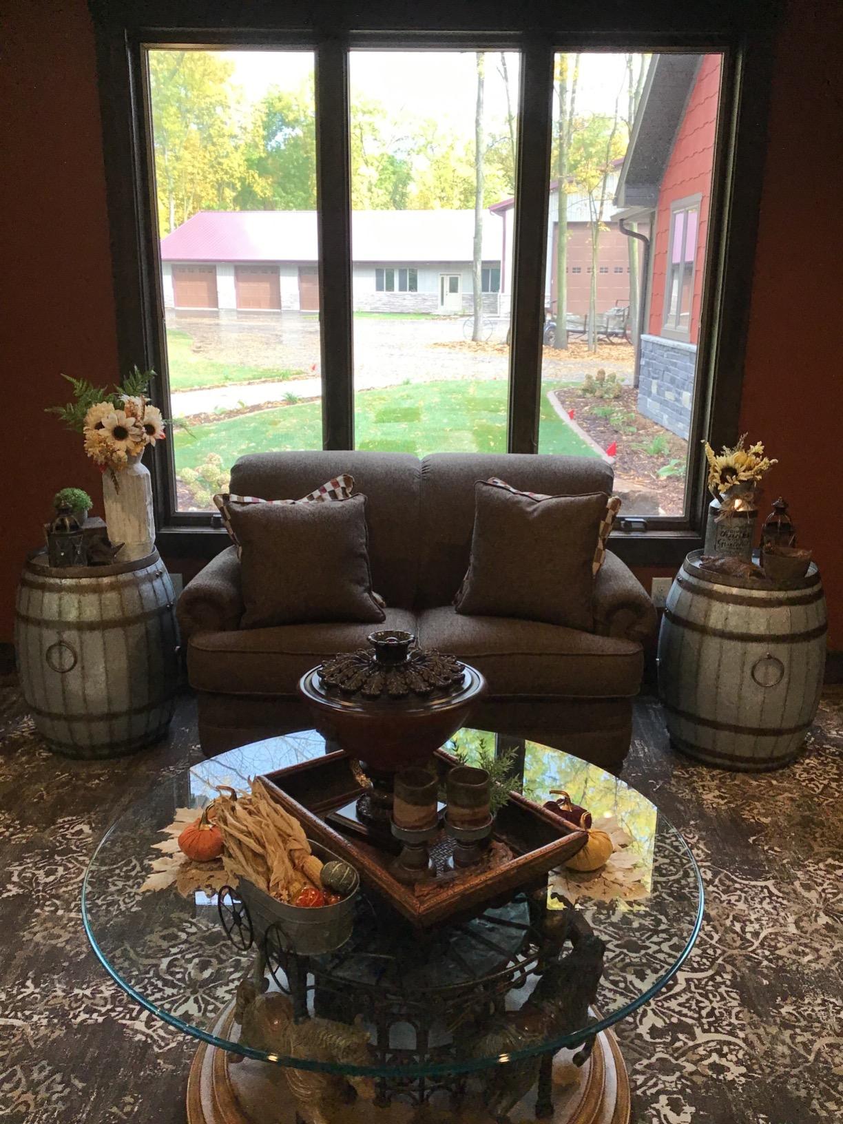 IMAX Vineyard Wine Barrel Storage Table - Vintage Inspired Iron Barrel, Rustic Metal Accent Table, Home Bar Furniture. Bar Cabinets customer photo 1