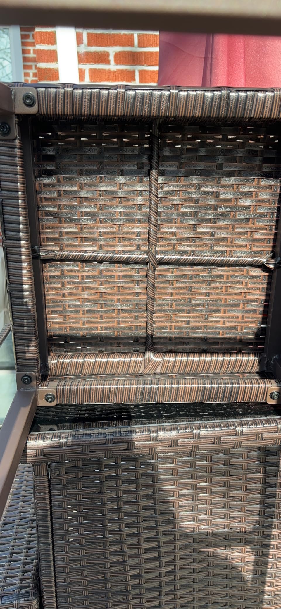 Outsunny 5 Pcs Rattan Wicker Bar Set, High Top Outdoor Table and Chairs, Bar Height Patio Set with Glass Table Top 2 Tier Storage Shelf, and 4 Bar Stools for Garden, Poolside, Dark Brown customer photo 2