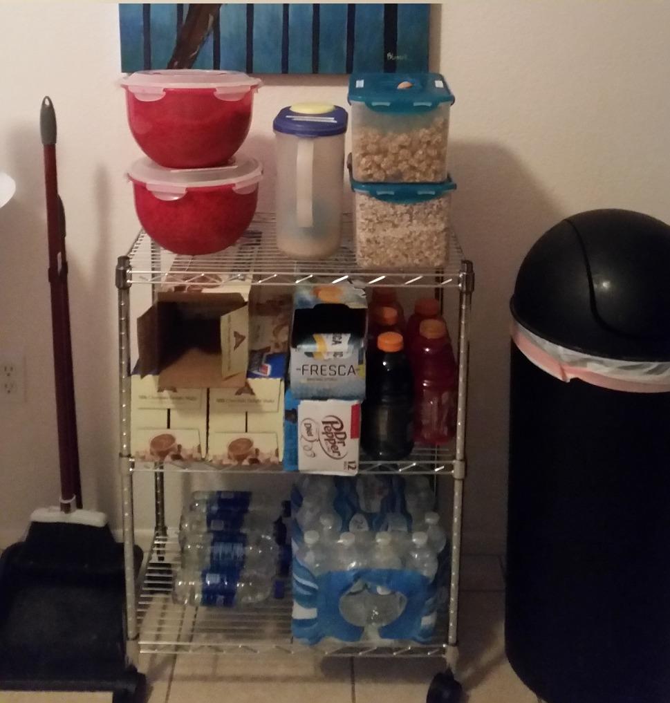 Amazon Basics 3-Shelf Heavy Duty Adjustable Wire Shelving Storage Rack on 2