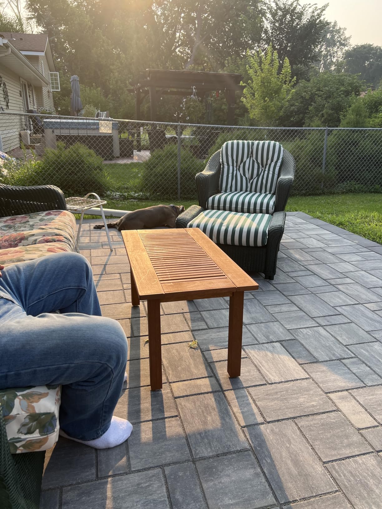 Furinno FG16504 Tioman Hardwood Patio Furniture Outdoor Coffee Table in Teak Oil, 1-Tier, Brown customer photo 1
