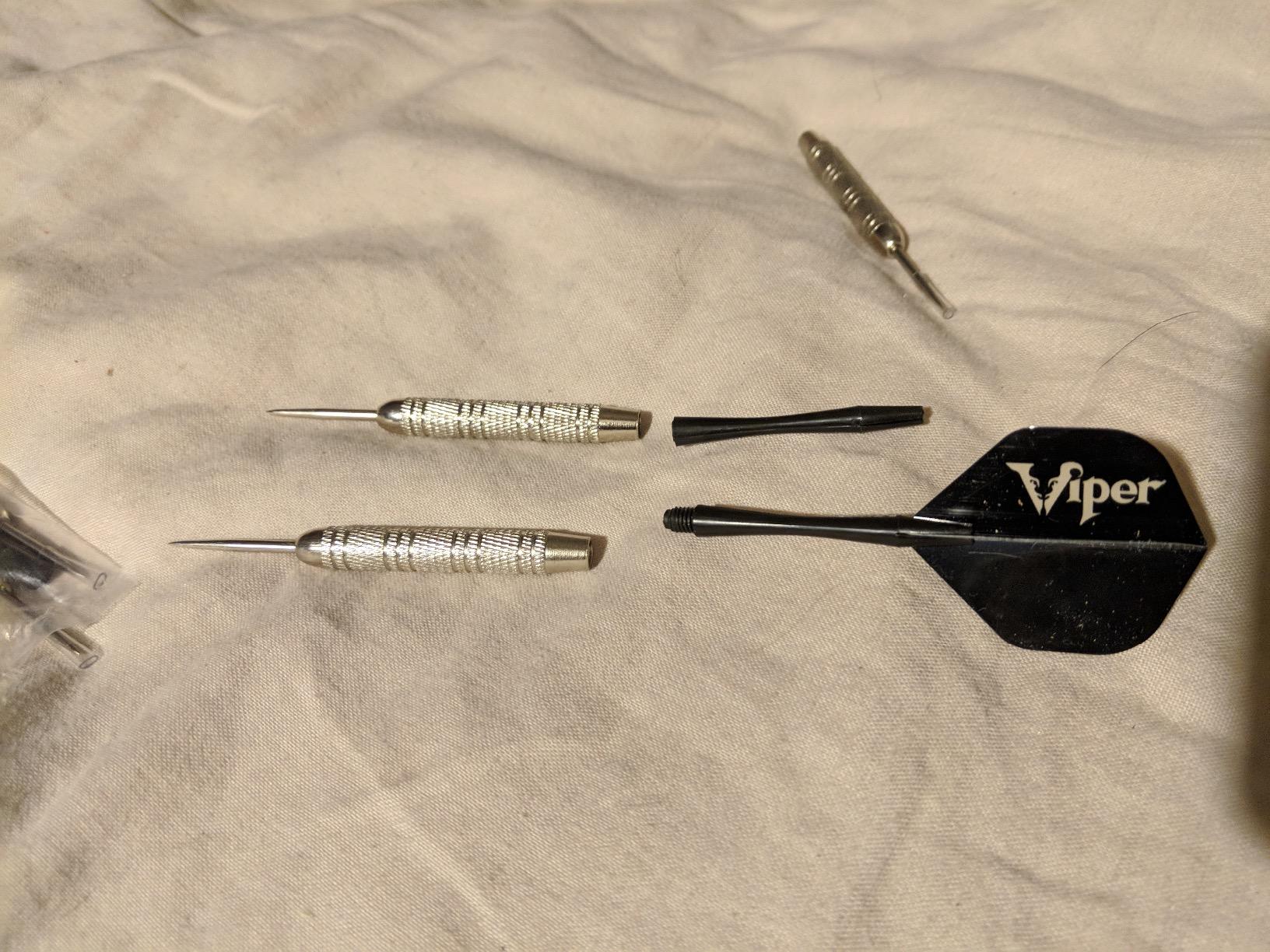 Viper Vault Cabinet & Shot King Sisal/Bristle Dartboard Ready-to-Play Bundle with Two Sets of Steel-Tip Darts, Throw Line, and Dry Erase Scoreboards, Walnut Finish customer photo 1