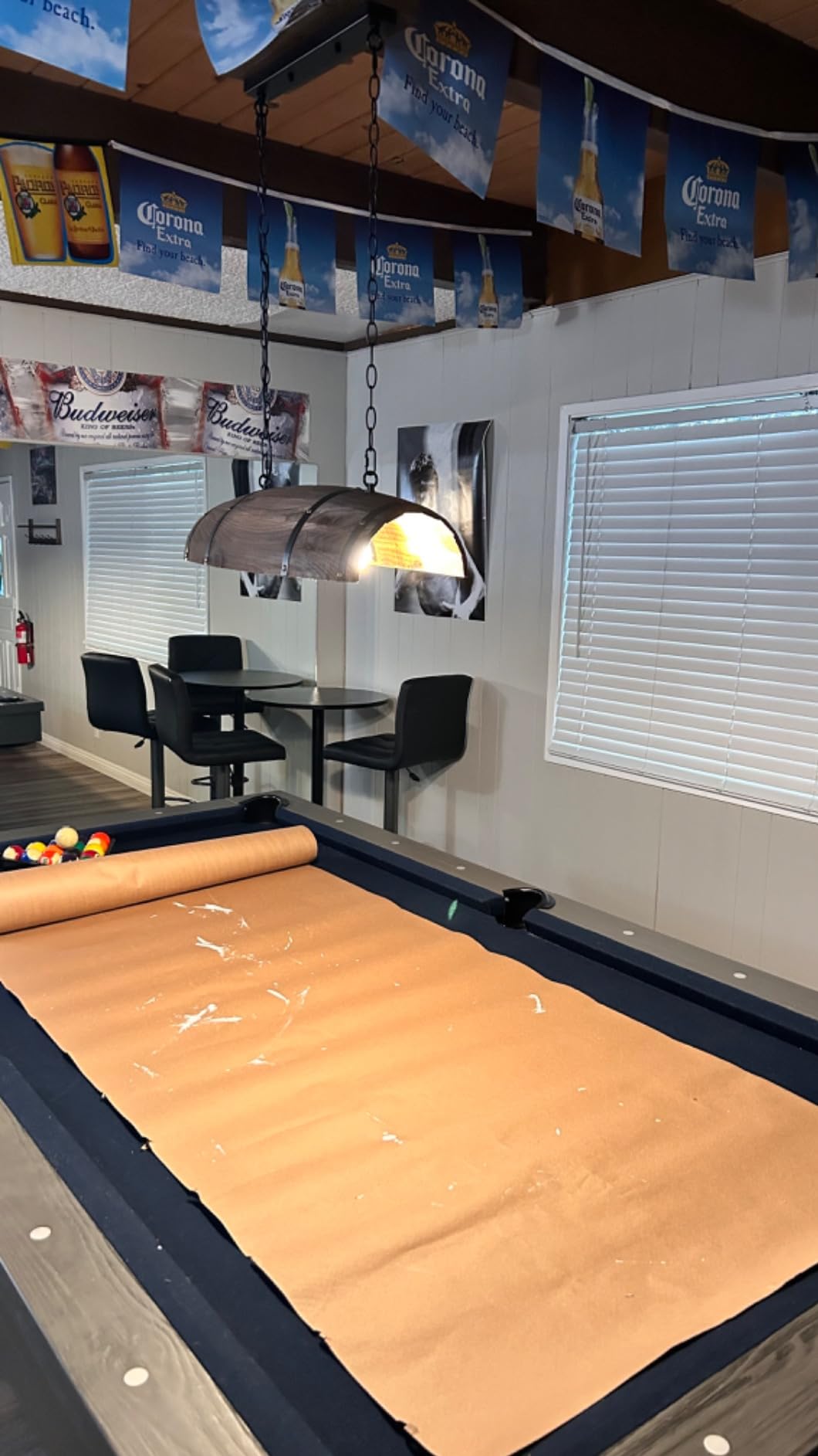 Newrays Antique Wood Wine Barrel Pendant Lamp Hanging Rustic Unique Kitchen Bar Ceiling Lamp Light Fixtures (S) customer photo 2