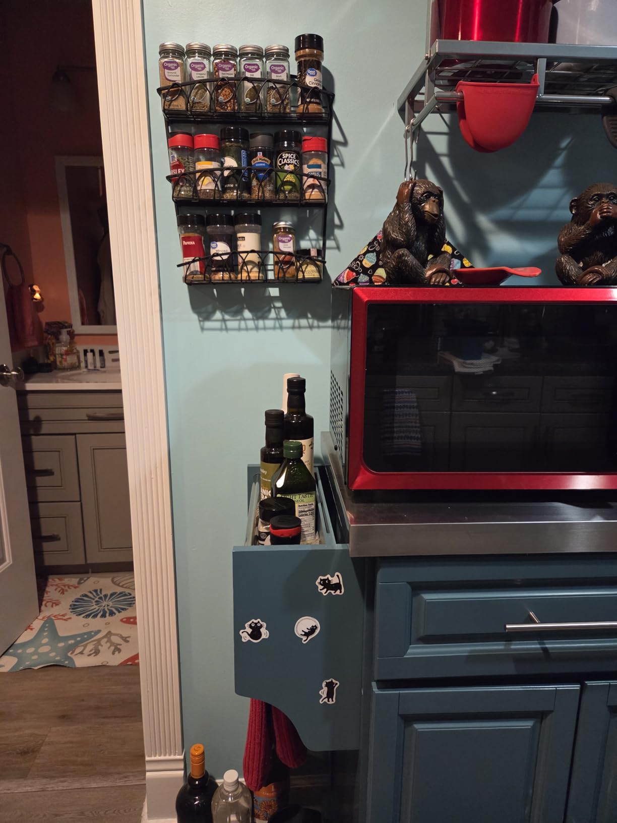 HOMCOM Rolling Kitchen Island Cart with 47