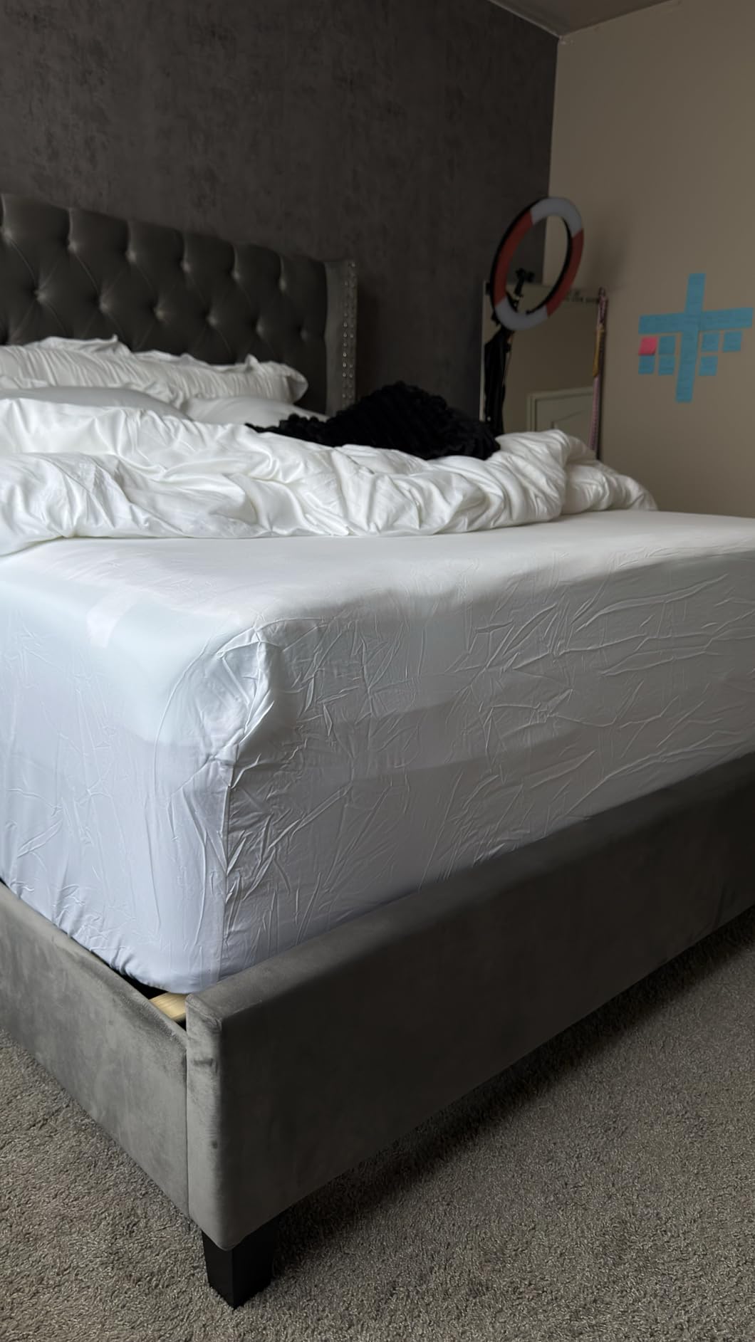 EASELAND Queen Size Mattress Pad Pillow Top Mattress Cover Quilted Fitted Mattress Protector Cotton Top Stretches up 8-21