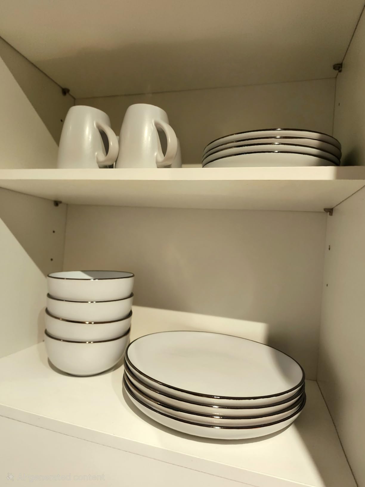 Gibson Home Rockaway 12-Piece Stoneware Dinnerware Set, Matte Finish, Service for 4, Modern Ceramic Plates and Bowls, Microwave & Dishwasher Safe - Soft Gray - Service for 4 customer photo 1