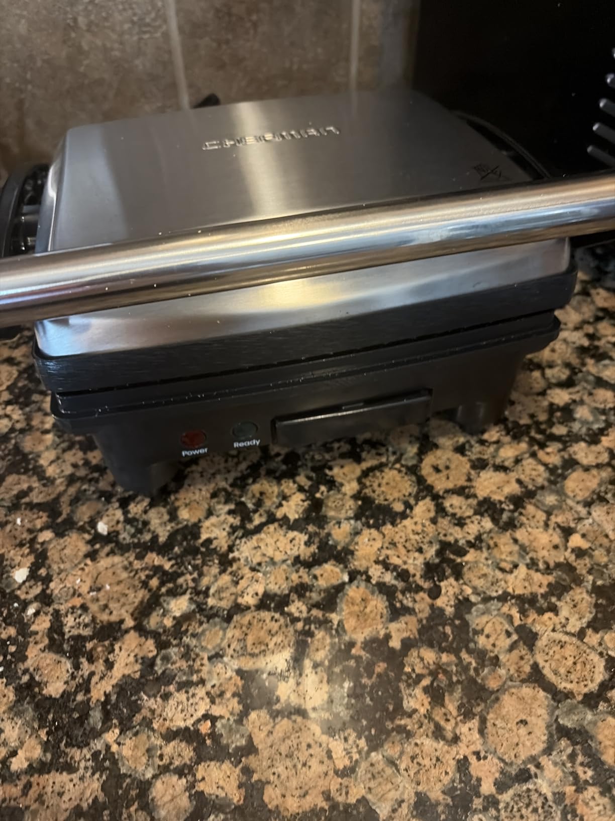 Chefman Panini Press Grill and Gourmet Sandwich Maker Non-Stick Coated Plates, Opens 180 Degrees to Fit Any Type or Size of Food, Stainless Steel Surface and Removable Drip Tray, 4 Slice, Black customer photo 2