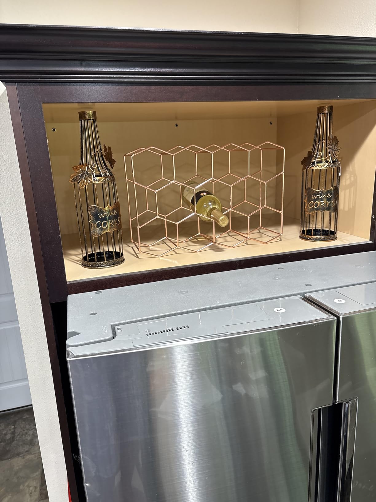 True Display Wine Kitchen, Barrel Cage Holder Collector Decorative Vino Cork Storage Box Container Gift, Set of 1, Brown customer photo 1