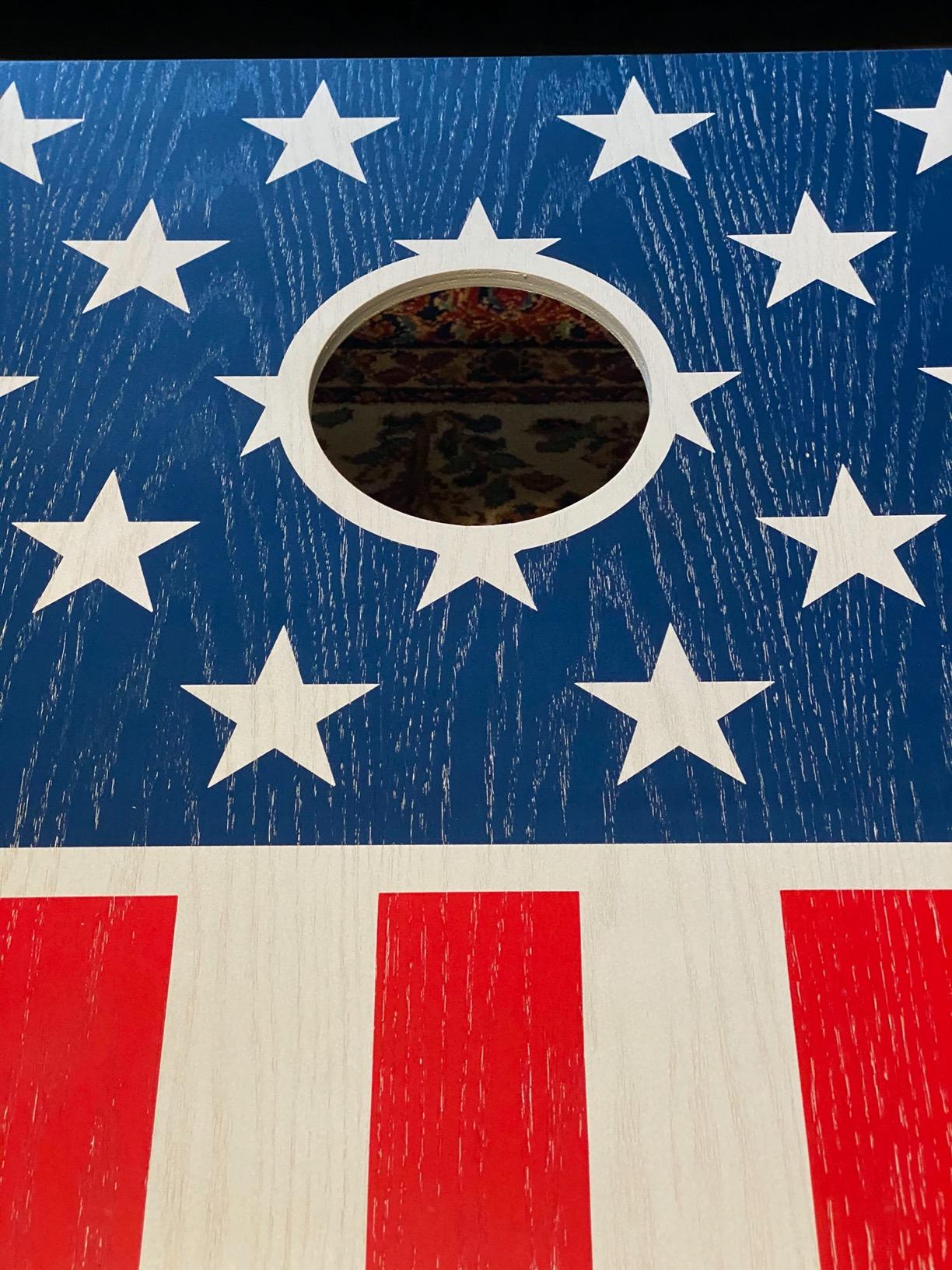 GoSports 4 x 2 ft Flag Series Wood Cornhole Sets - American Flag or State Flags - Includes 2 Regulation Size Boards, 8 Bean Bags, Carrying Case and Rules customer photo 2