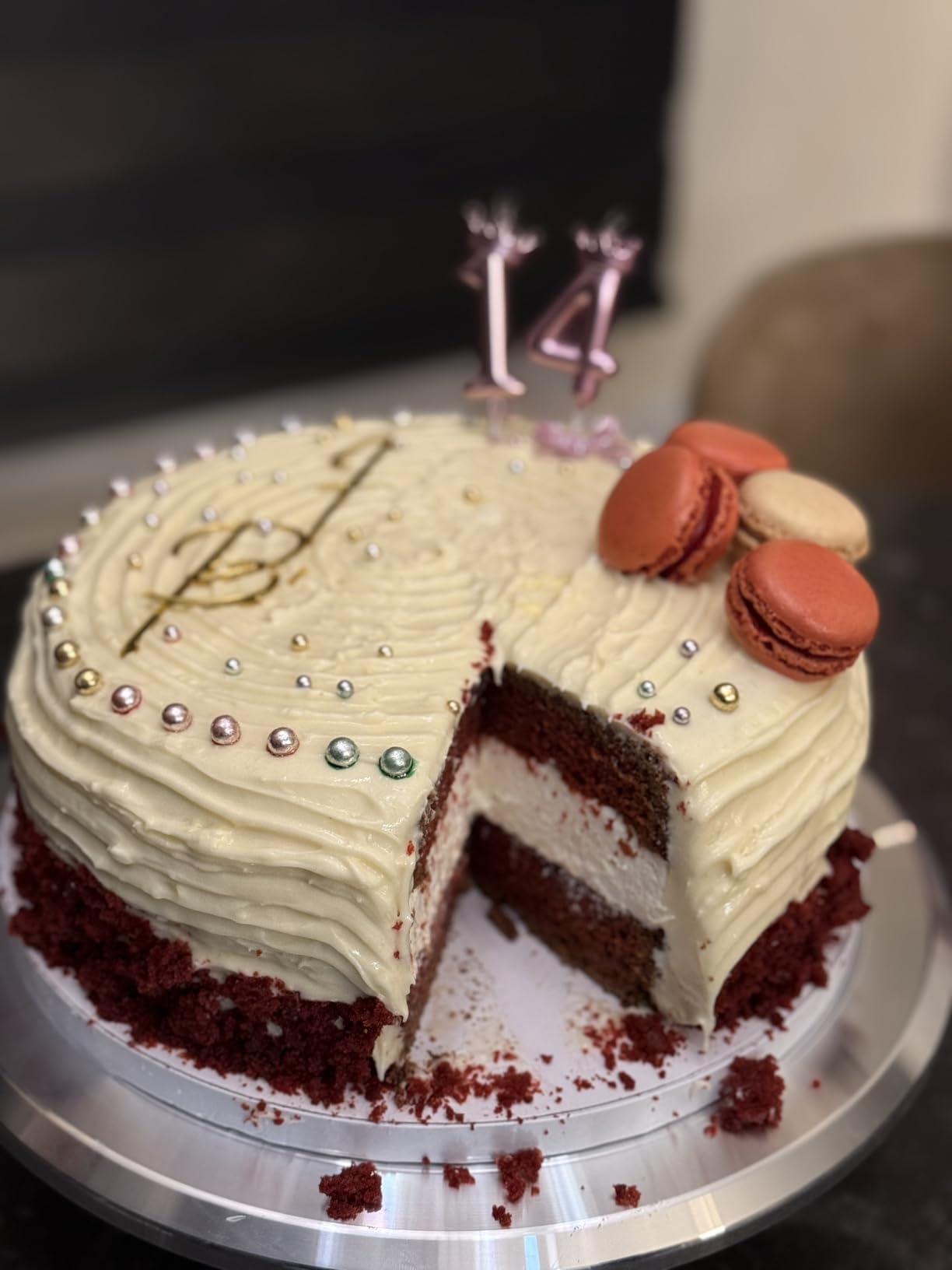 Kootek Aluminium Cake Turntable, 12 Inch Rotating Cake Stand, 35 pcs Cake Decorating Kit Supplies with 24 Numbered Icing Piping Tips, 2 Frosting Spatula, Pastry Bags and Other Baking Tools customer photo 1