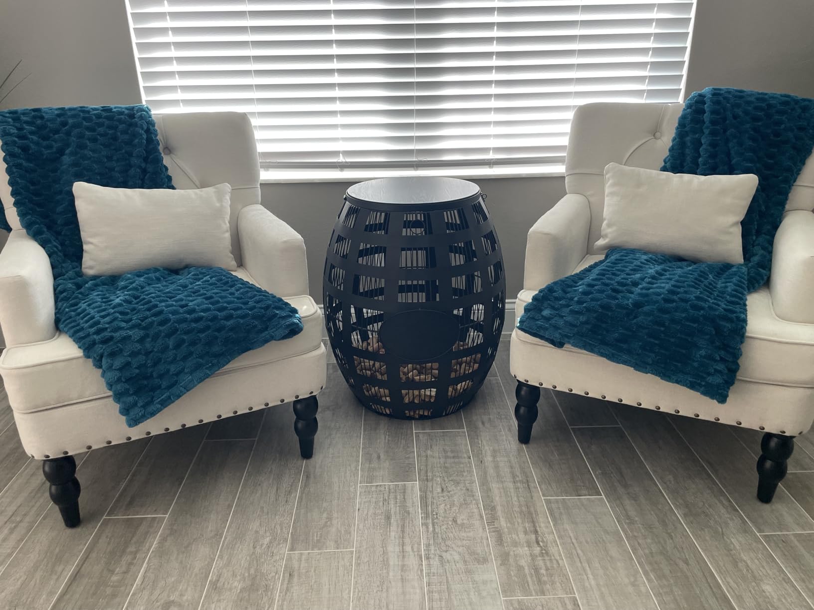 Wine Enthusiast Barrel Cork Catcher Accent Table - Metal Side Table With Wooden Top to Store & Display Used Corks - Holds 2,000 customer photo 1