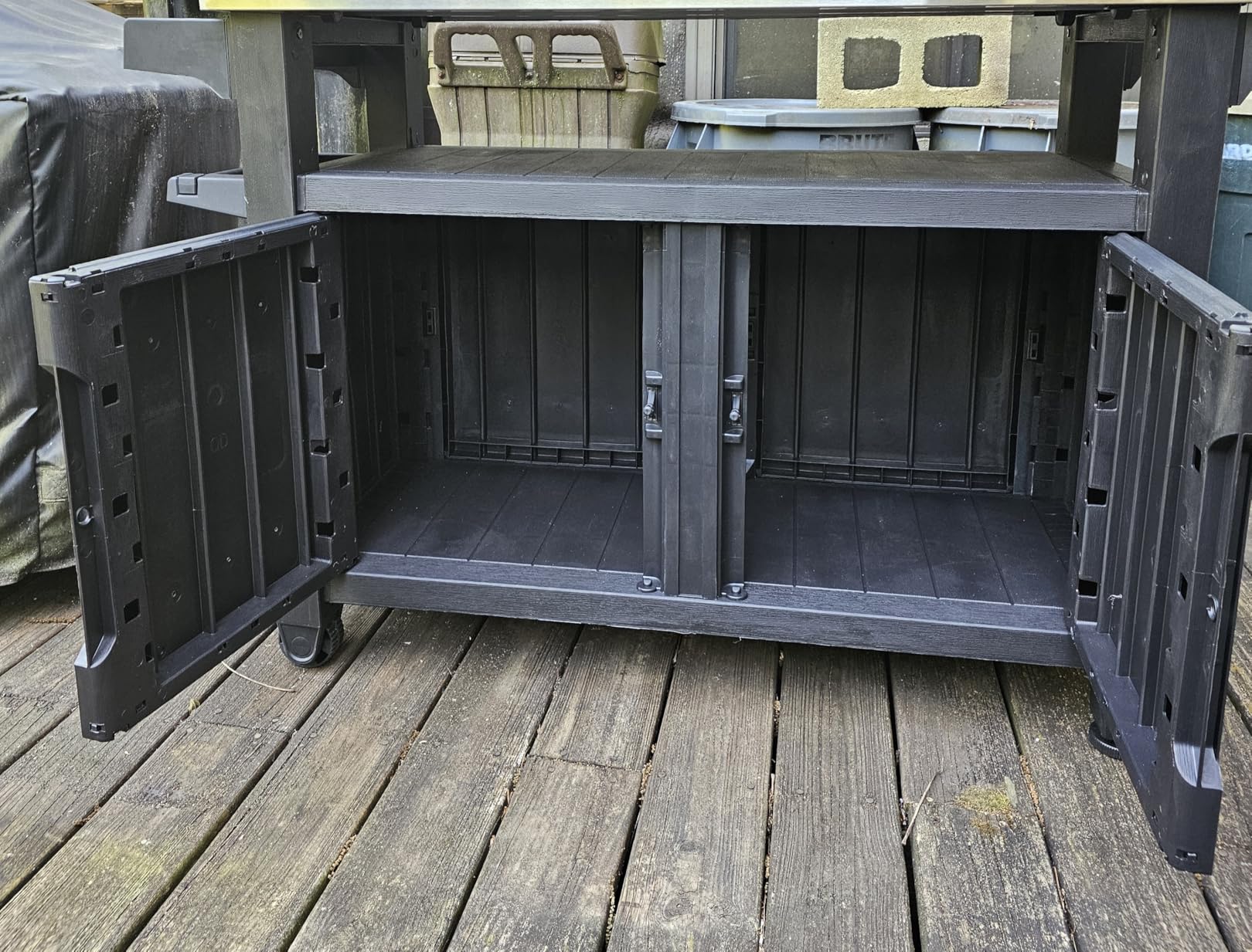 Keter Unity XL Portable Outdoor Table with Stainless Steel Top for Kitchen Prep and Outdoor Storage Cabinet for Grilling Accessories, Dark Grey customer photo 1