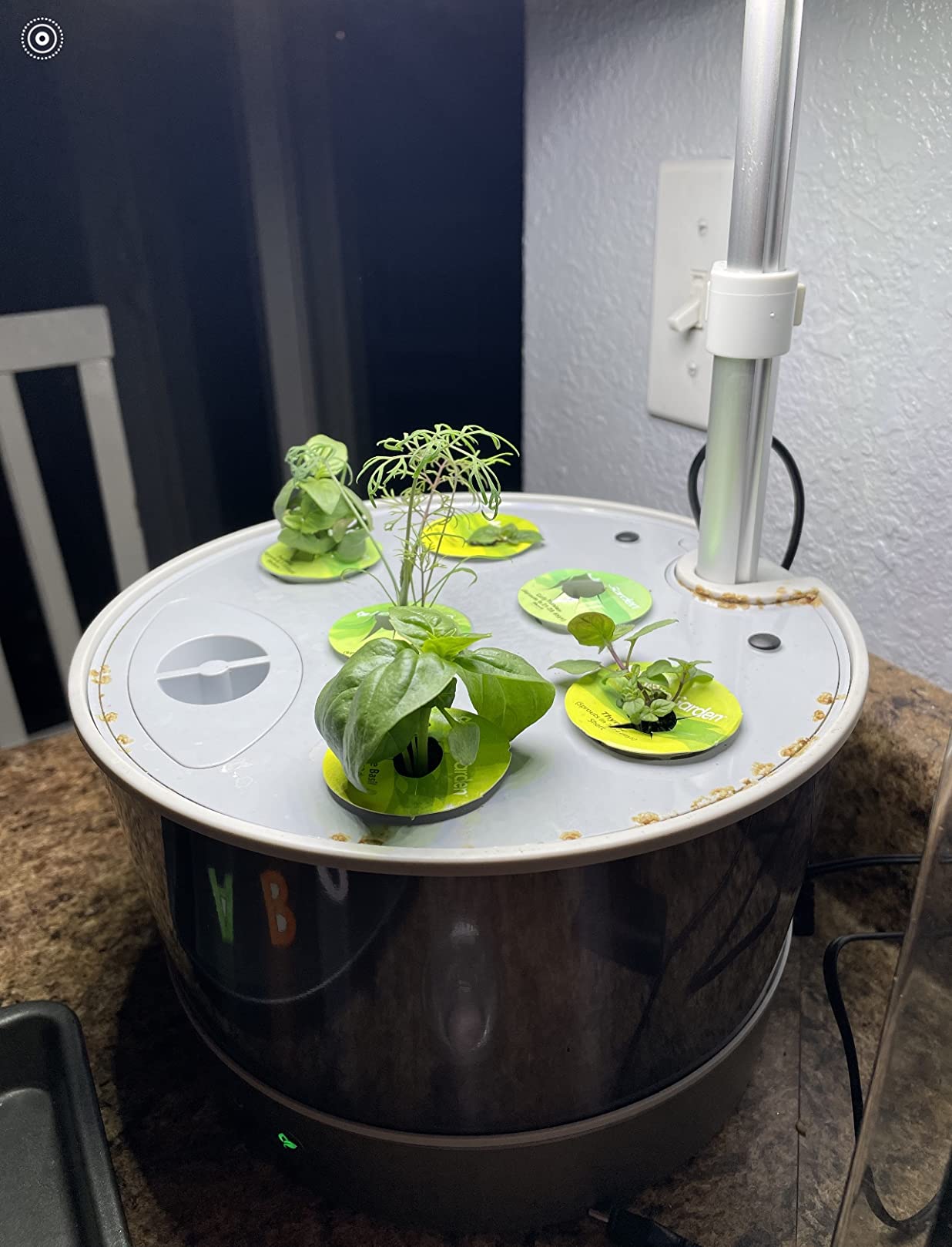 Harvest Elite 360 Indoor Garden Hydroponic System with LED Grow Light and Herb Kit, Holds up to 6 Pods, Platinum customer photo 1