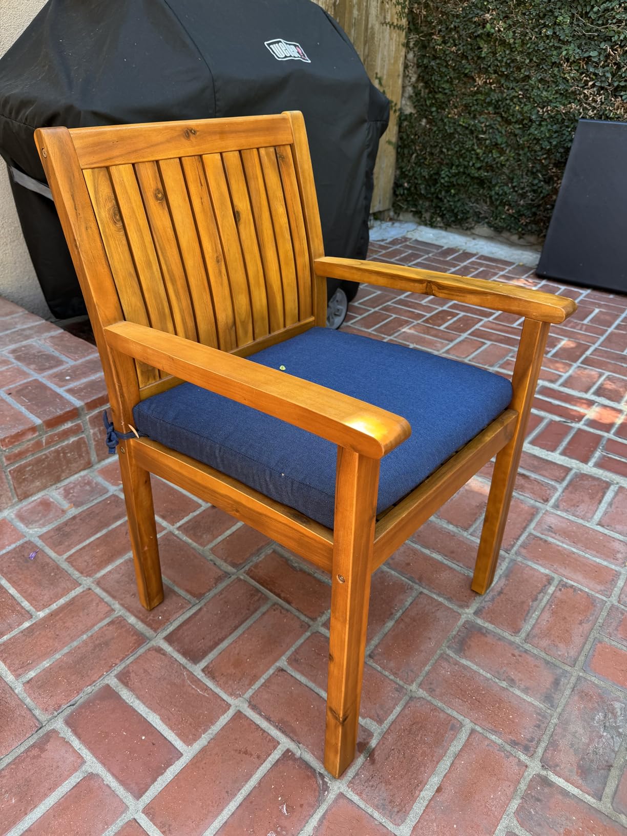 Christopher Knight Home Teague Outdoor Acacia Wood Dining Chairs (Set of 2), Teak Finish customer photo 2