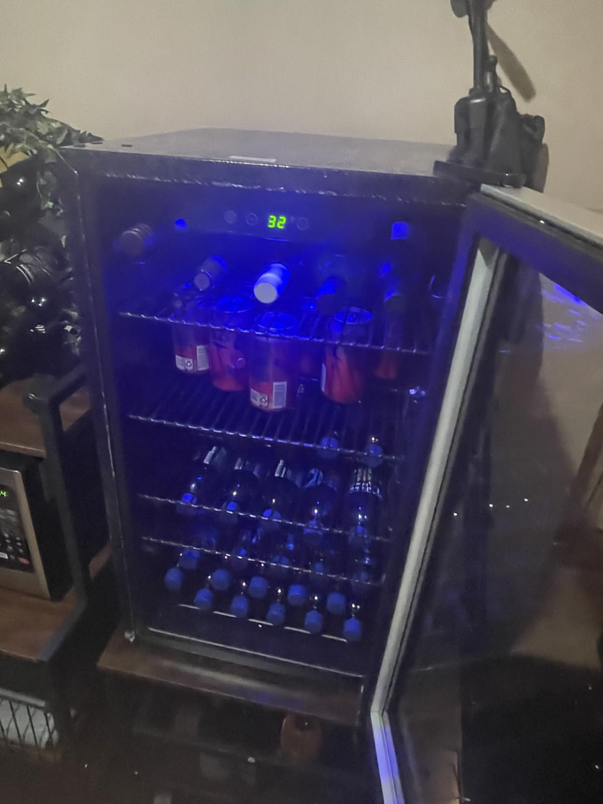 Antarctic Star 26 Bottle 130 Can Wine Cooler/Cabinet Beverage Refrigerator Mini Wine Cellar Beer Soda Clear Glass Door Bar Fridge Quiet Compressor Adjust Temp Freestanding Indoor Use 3.2cu.ft Black customer photo 1