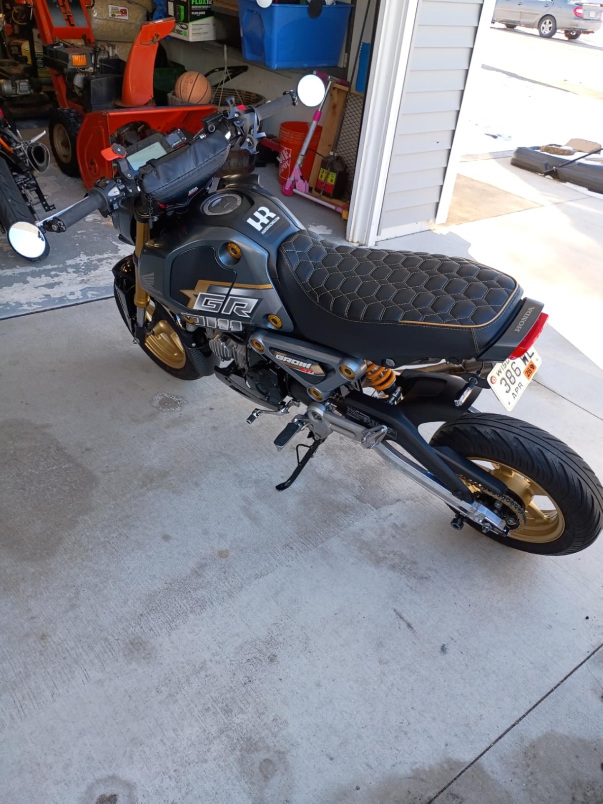 MICTUNING Universal Motorcycle Mirrors - 3 Inch Round Folding Bar End Side Mirror Compatible with Honda, Scooter, Suzuki, Yamaha, Kawasaki, Victory and More customer photo 1