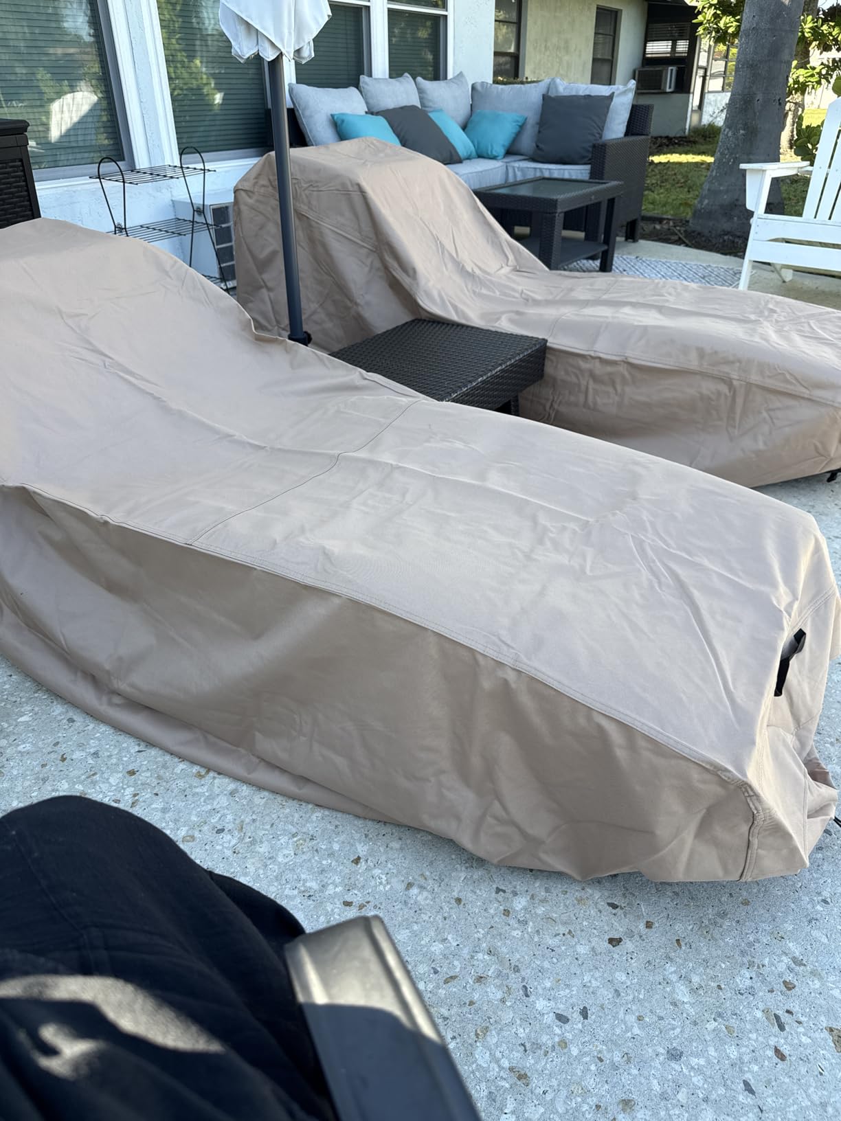 ULTCOVER Waterproof Patio Lounge Chair Cover Heavy Duty Outdoor Chaise Lounge Covers 2 Pack - 84L x 32W x 32H inch customer photo 2