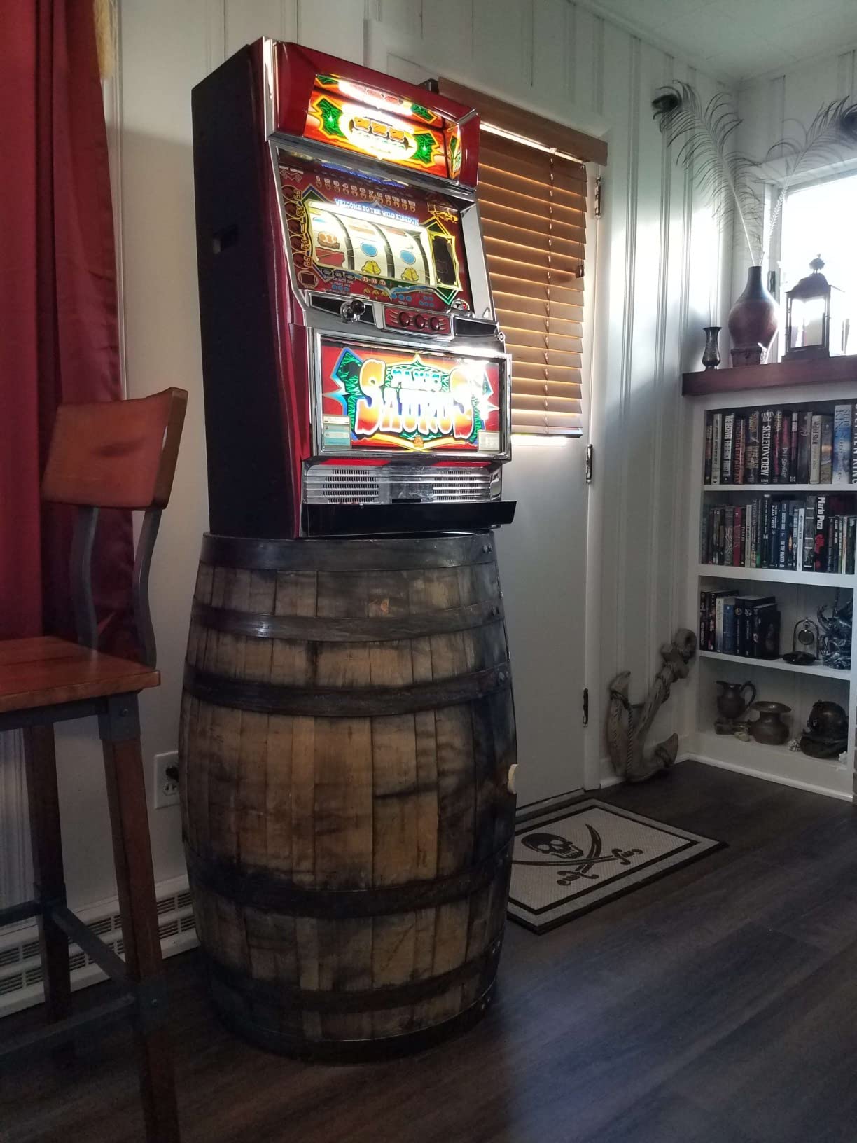 Midwest Barrel Company Authentic Bourbon/Whiskey Barrel (53 Gallon) Used Genuine American White Oak Wood Barrel for Decoration, Furniture & DIY Projects customer photo 2