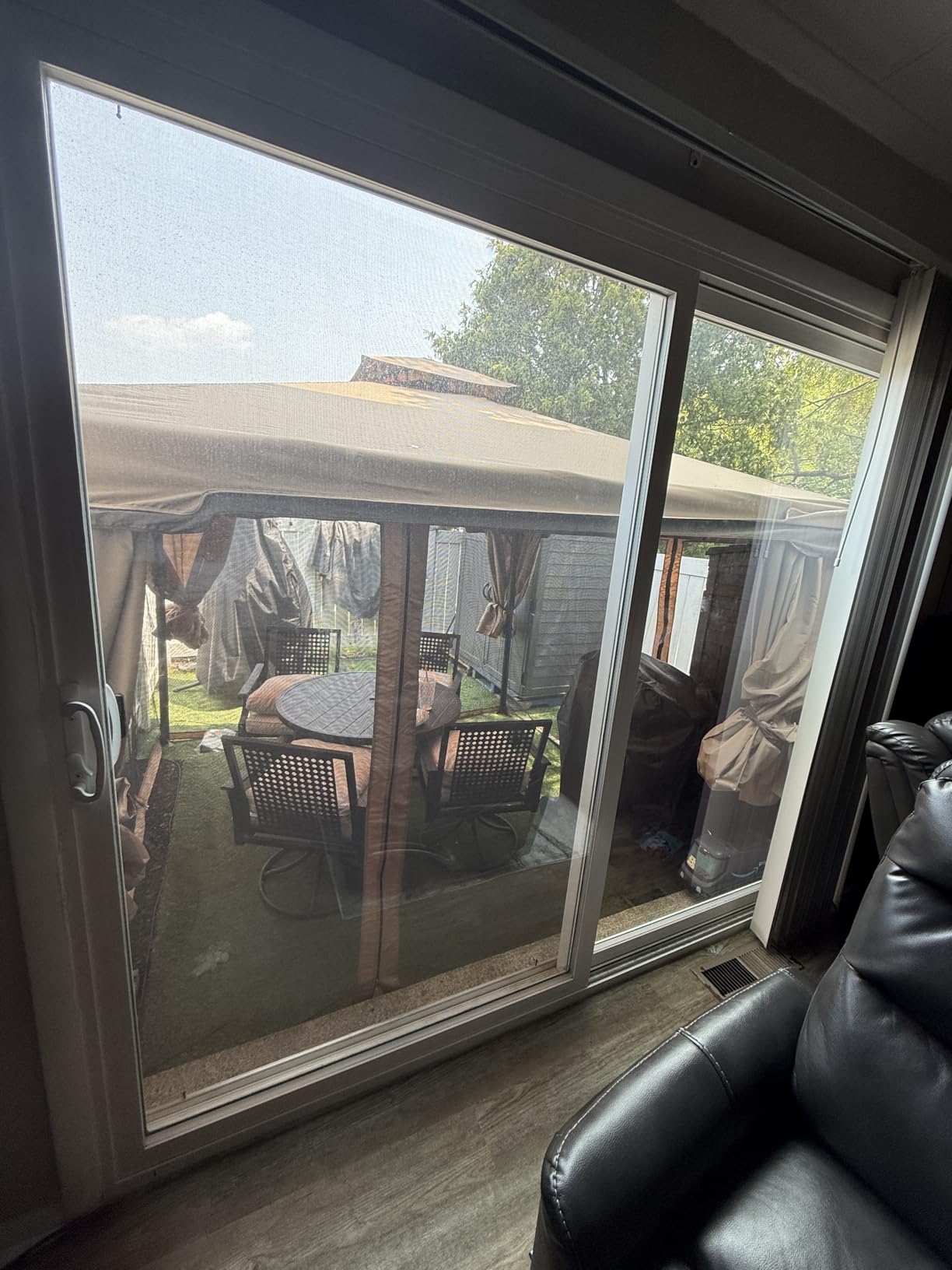 SUNCROWN 10 x 10 FT Outdoor Gazebo for Patio Iron Frame Garden Permanent Gazebo with Vented Soft Canopy and Mosquito Netting, Khaki customer photo 1