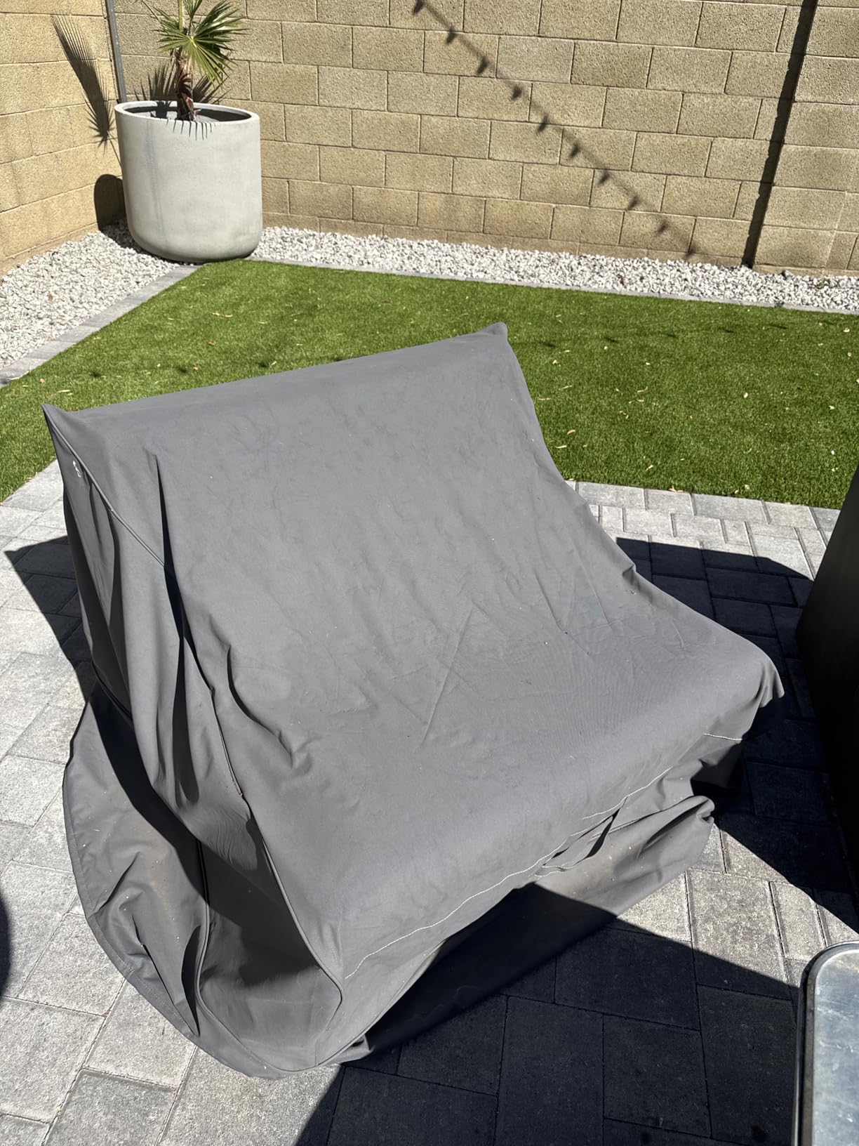 Vailge 2-Seater Heavy Duty Patio Bench Loveseat Cover, 100% Waterproof Outdoor Sofa Cover, Lawn Patio Furniture Covers with Air Vent, Small(Standard), Beige & Brown customer photo 1