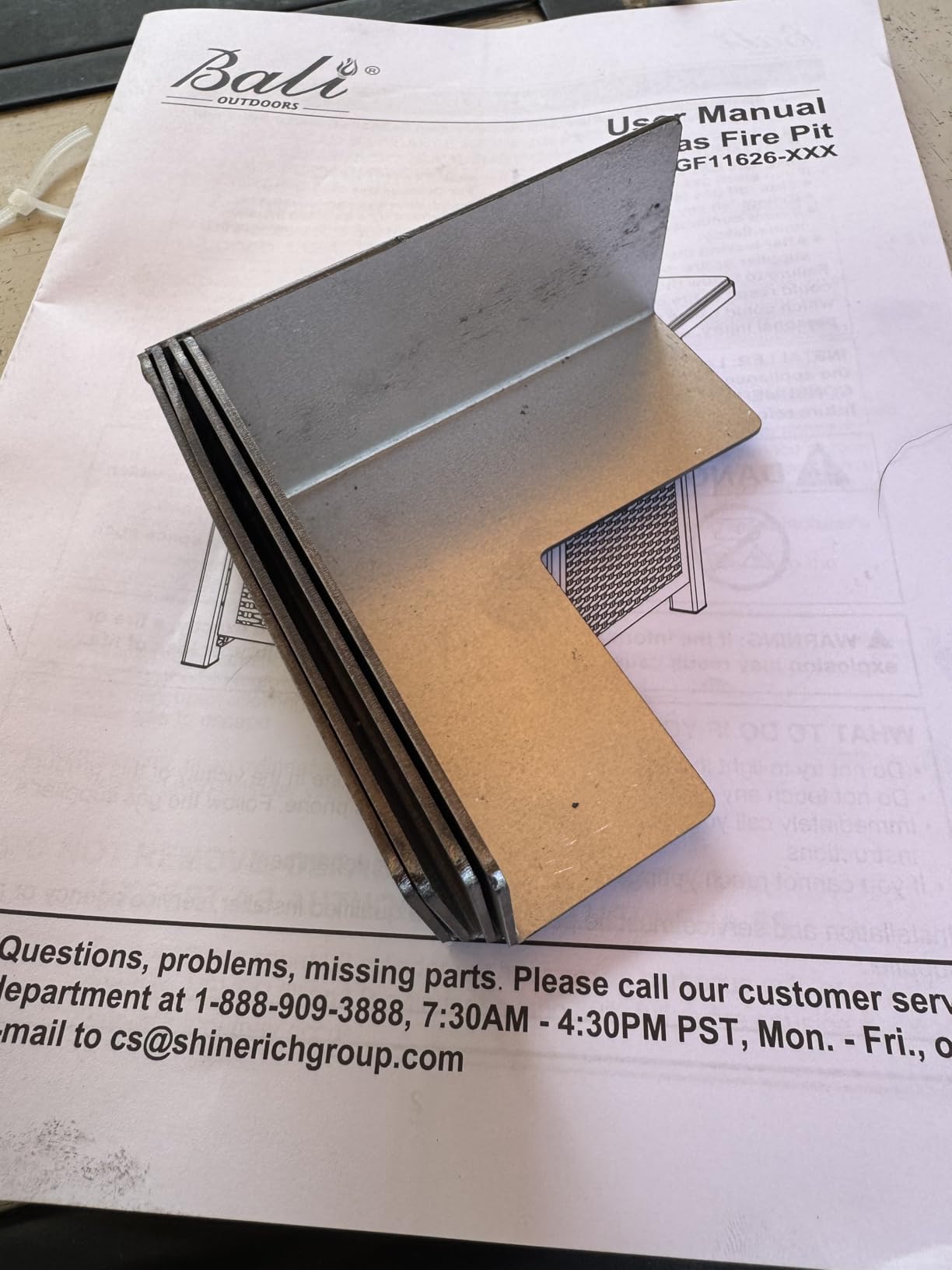 BALI OUTDOORS 42 inch Propane Fire Pit Patio Outdoor Fire Pit Table Large Black Firepits for Outside Rectangular customer photo 2