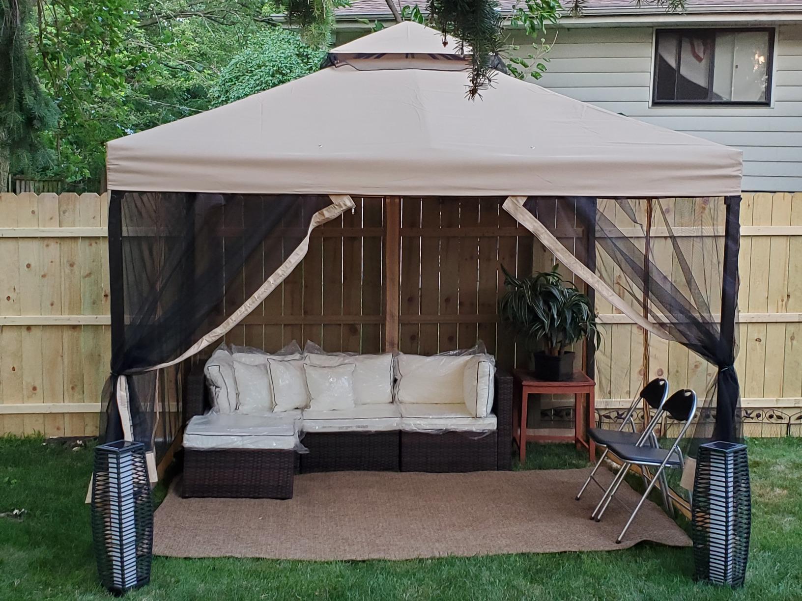 Sunnyglade 10' x10' Gazebo Canopy Soft Top Outdoor Patio Gazebo Tent Garden Canopy for Your Yard, Patio, Garden, Outdoor or Party customer photo 1