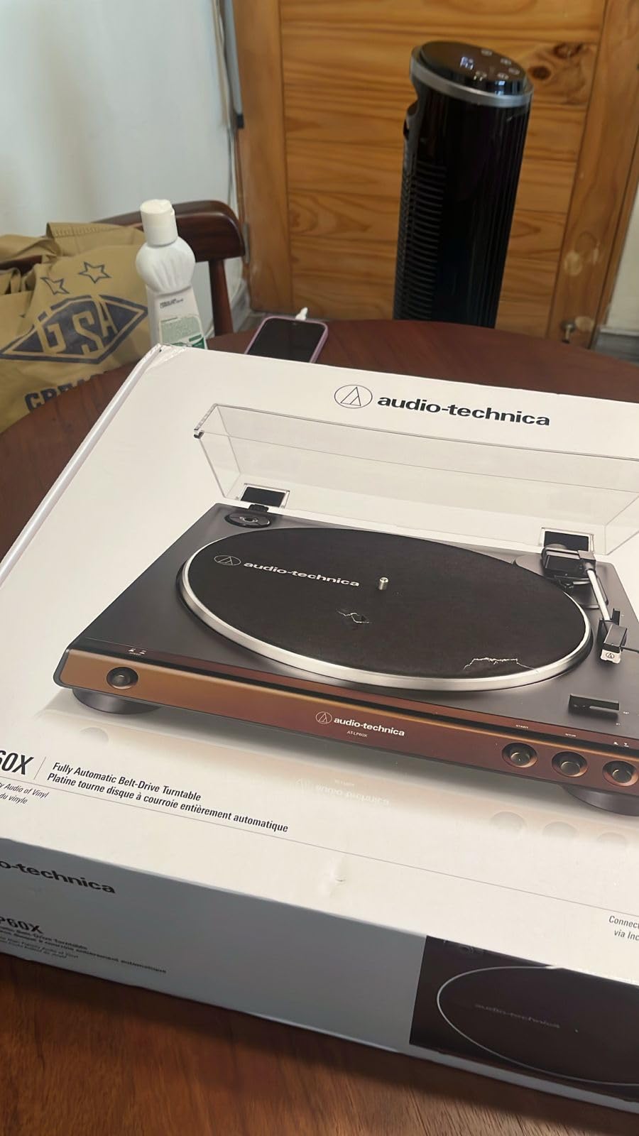 Audio-Technica AT-LP60X-BK Fully Automatic Belt-Drive Stereo Turntable, Black, Hi-Fi, 2 Speed, Dust Cover, Anti-Resonance, Die-Cast Aluminum Platter customer photo 2