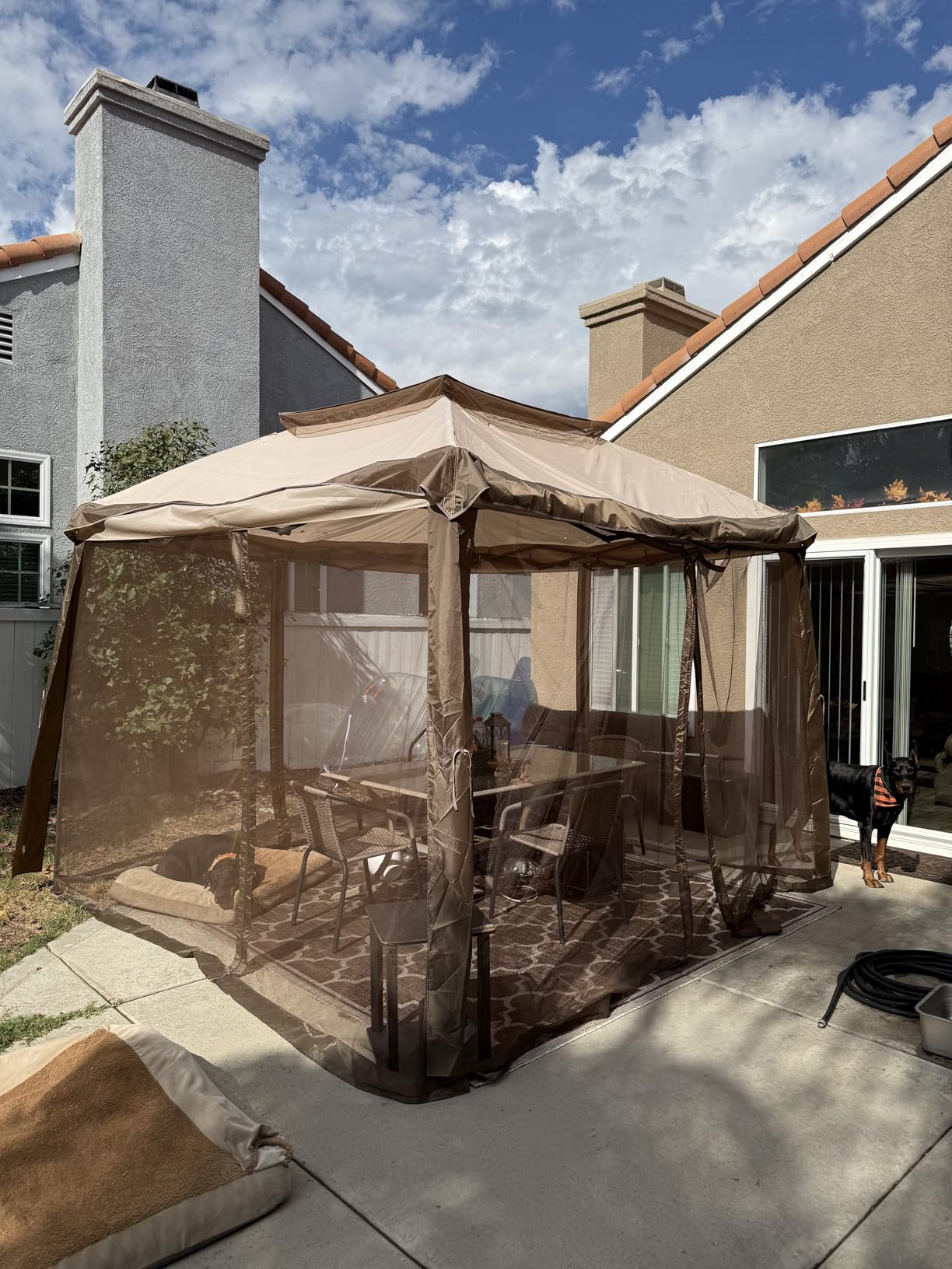 COOS BAY 11x11 Pop Up Gazebo with Mesh Netting, Instant Outdoor Canopy Tent, Water Resistant Shelter with UPF 50+ UV Protection, 121 Sq Ft Coverage, Beige customer photo 1