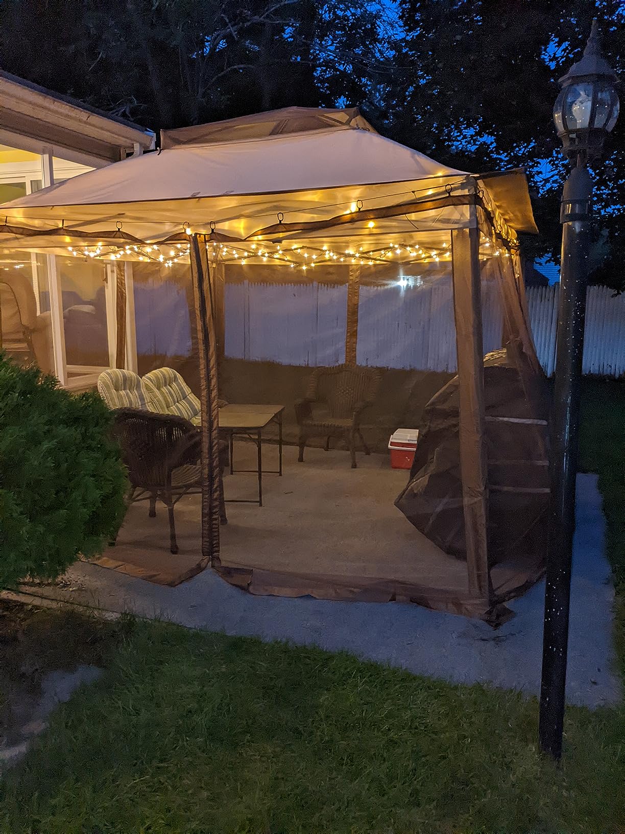 COOS BAY 11x11 Pop Up Gazebo with Mesh Netting, Instant Outdoor Canopy Tent, Water Resistant Shelter with UPF 50+ UV Protection, 121 Sq Ft Coverage, Beige customer photo 2