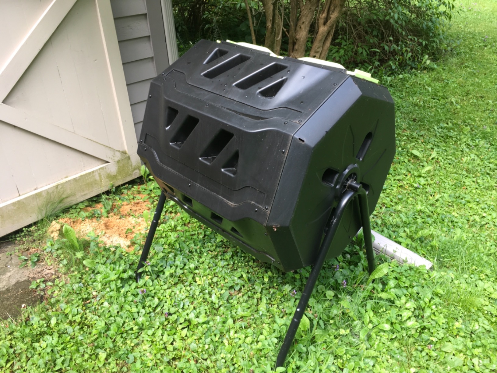 SQUEEZE master Compost Bin 43 Gallon Outdoor Tumbler composters Garden Tumbling or Rotating Compost Green Door customer photo 1