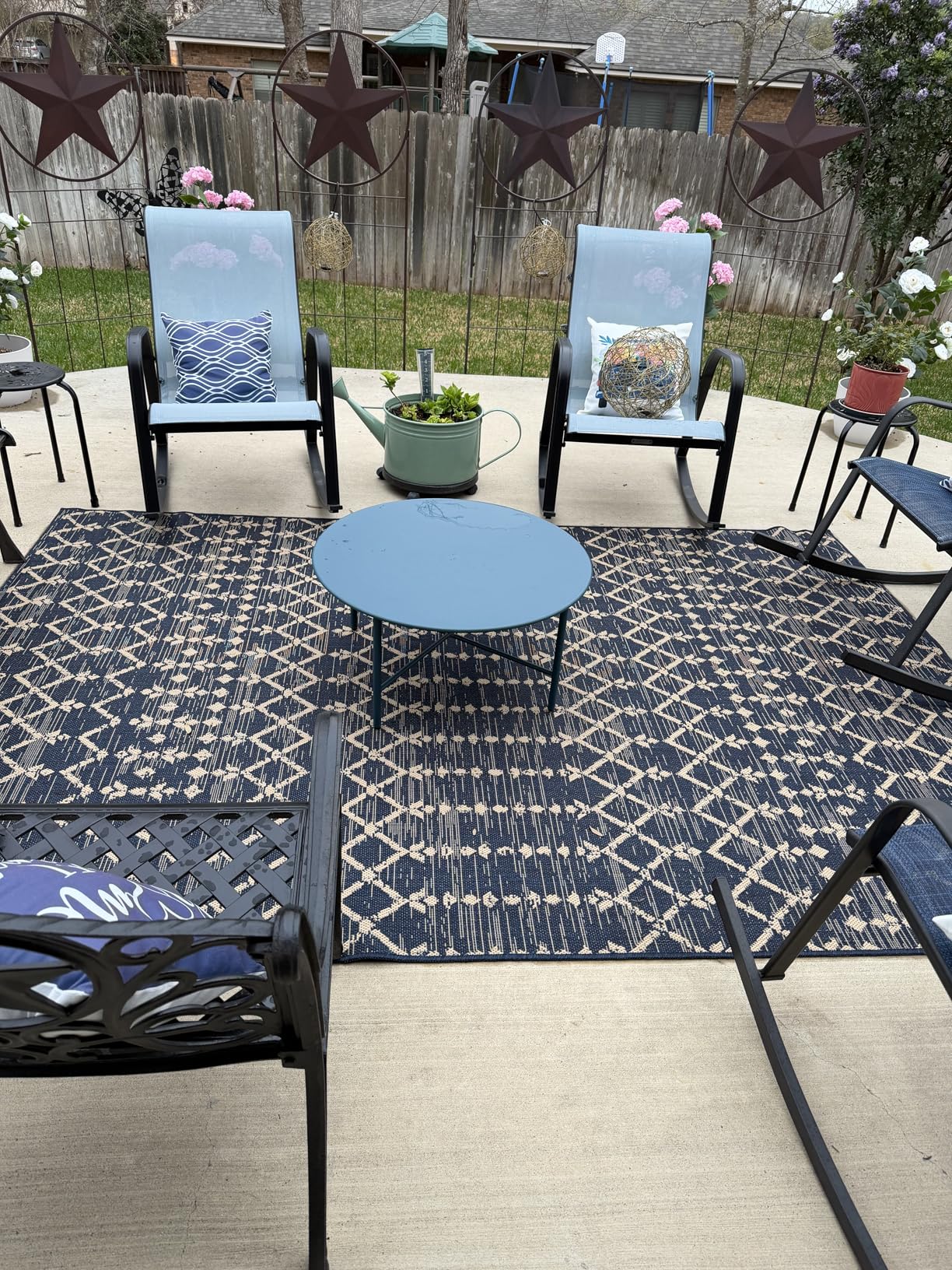 JONATHAN Y Moroccan Geometric Indoor Outdoor Area Rug 8X10 Natural/Black, Ourika Textured Weave customer photo 2