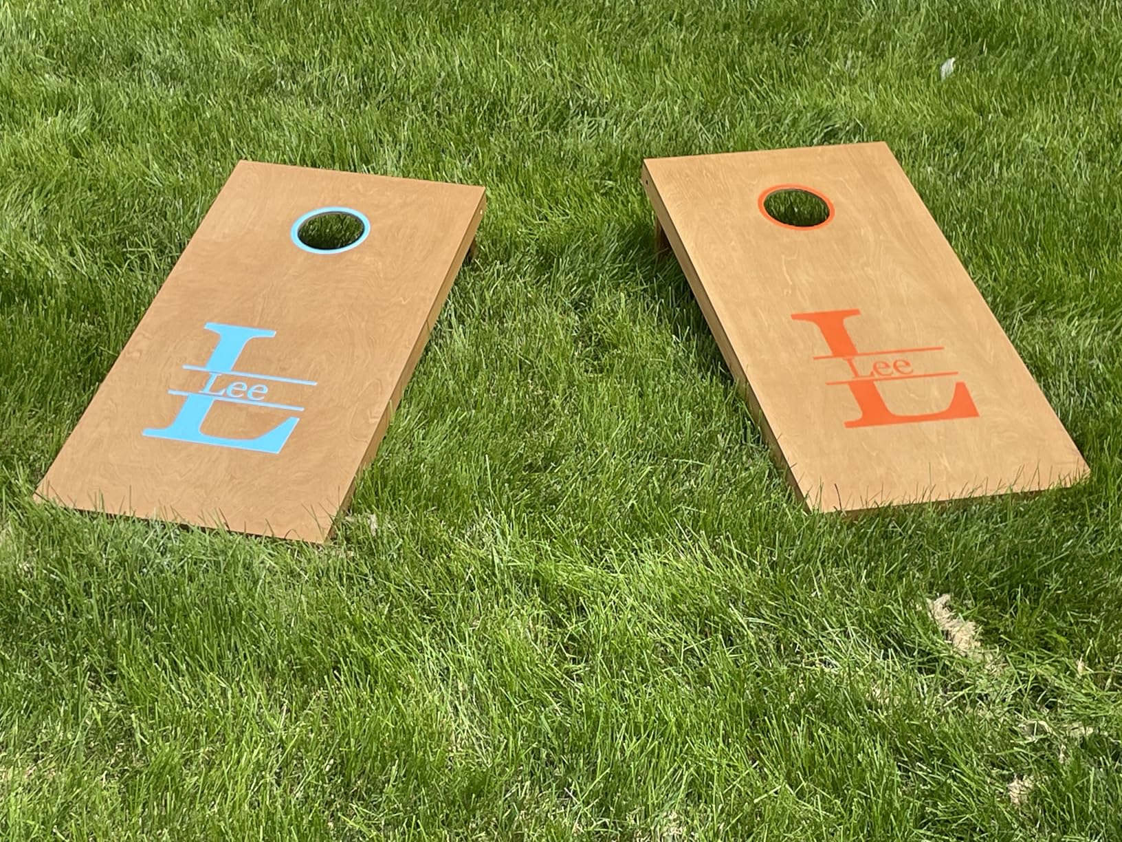 GoSports 4 ft x 2 ft Regulation Size Wooden Cornhole Boards Set with Light Brown Finish - Includes Carrying Case (Choose Your Colors) customer photo 2