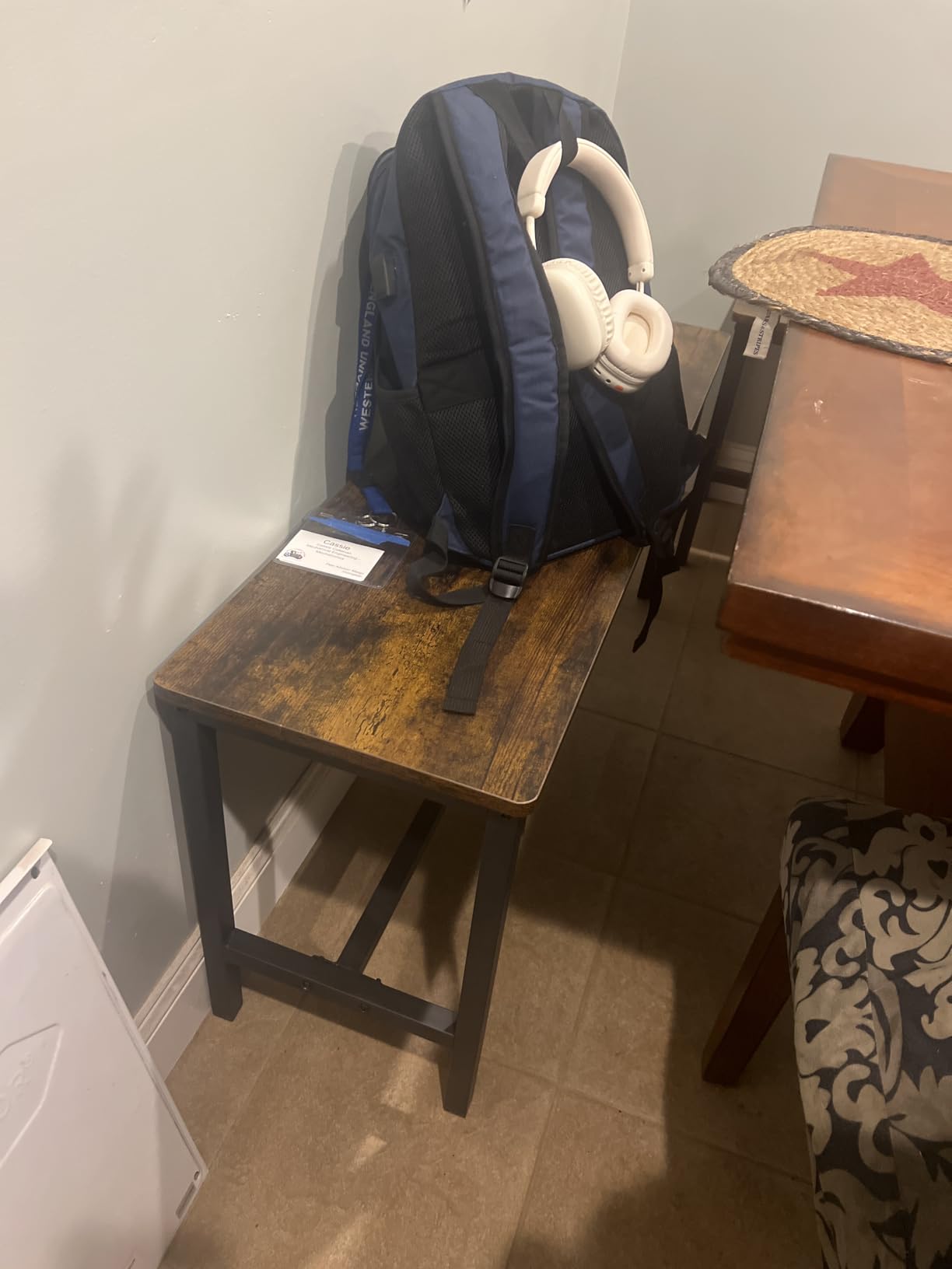 VASAGLE Dining Bench, Pair of 2, Industrial Style, Steel Frame, Rustic Brown + Black customer photo 1